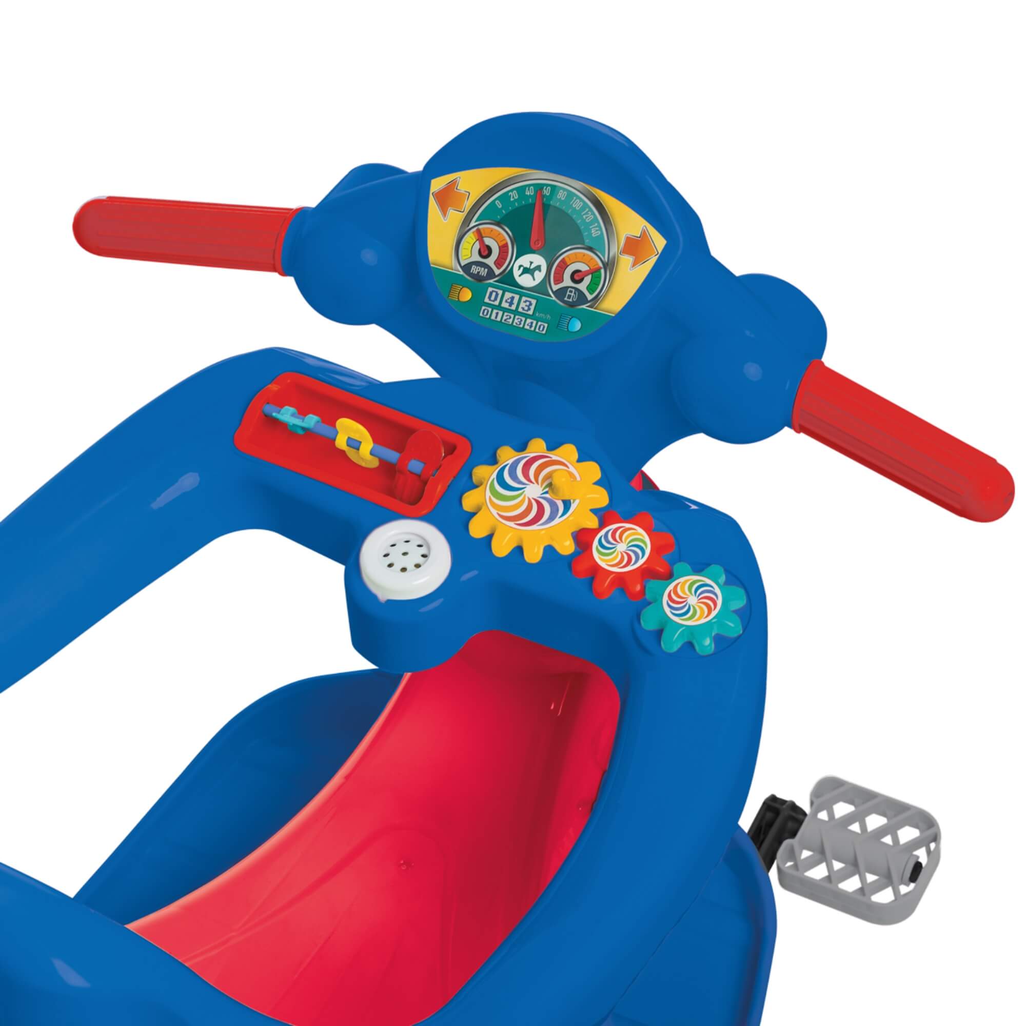 Triciclo Infantil Velocita Vermelho com Pedal e Empurrador Calesita - 0958