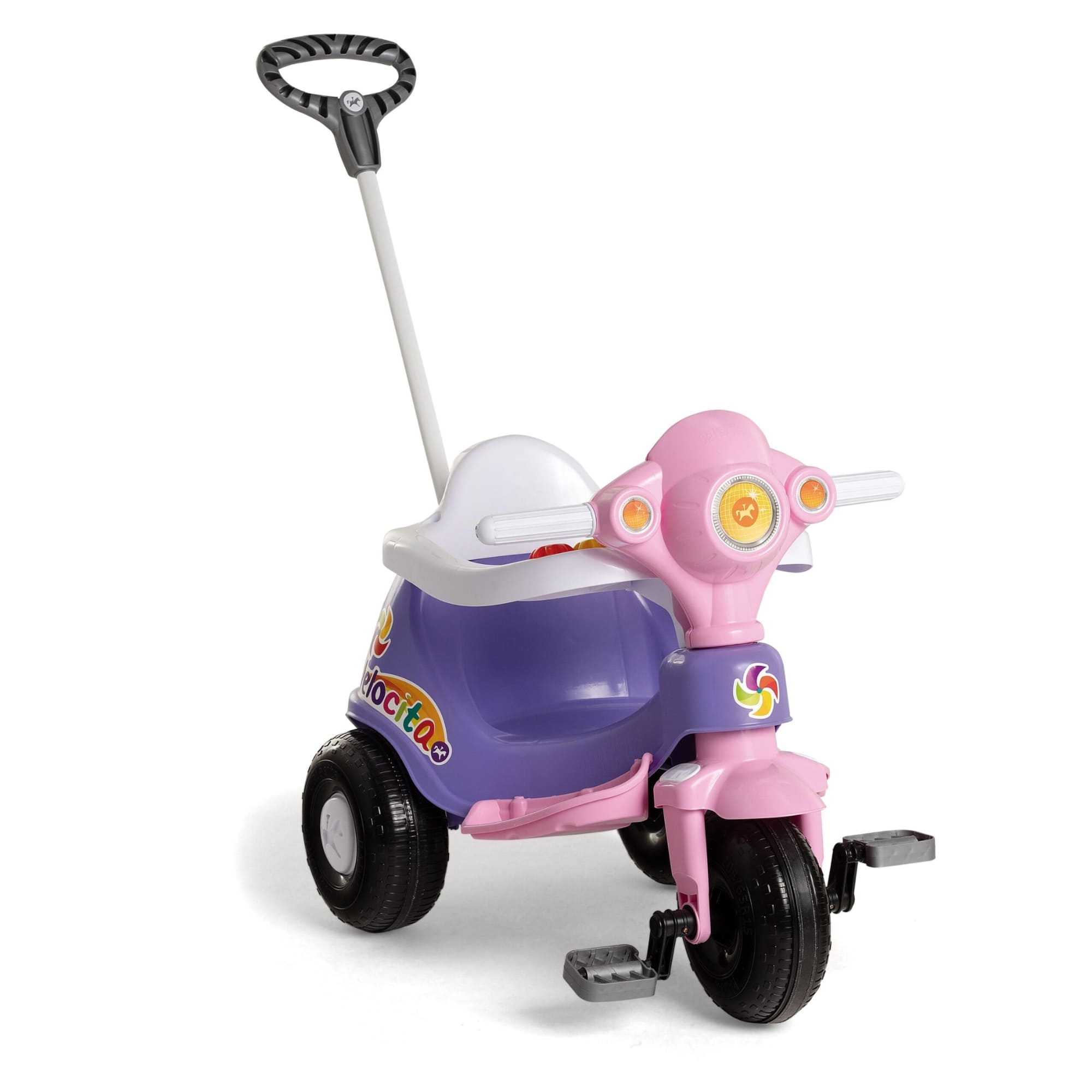Triciclo Infantil Velocita Lilás +24 Meses Empurrador e Pedal C/Buzina CALESITA - 0959