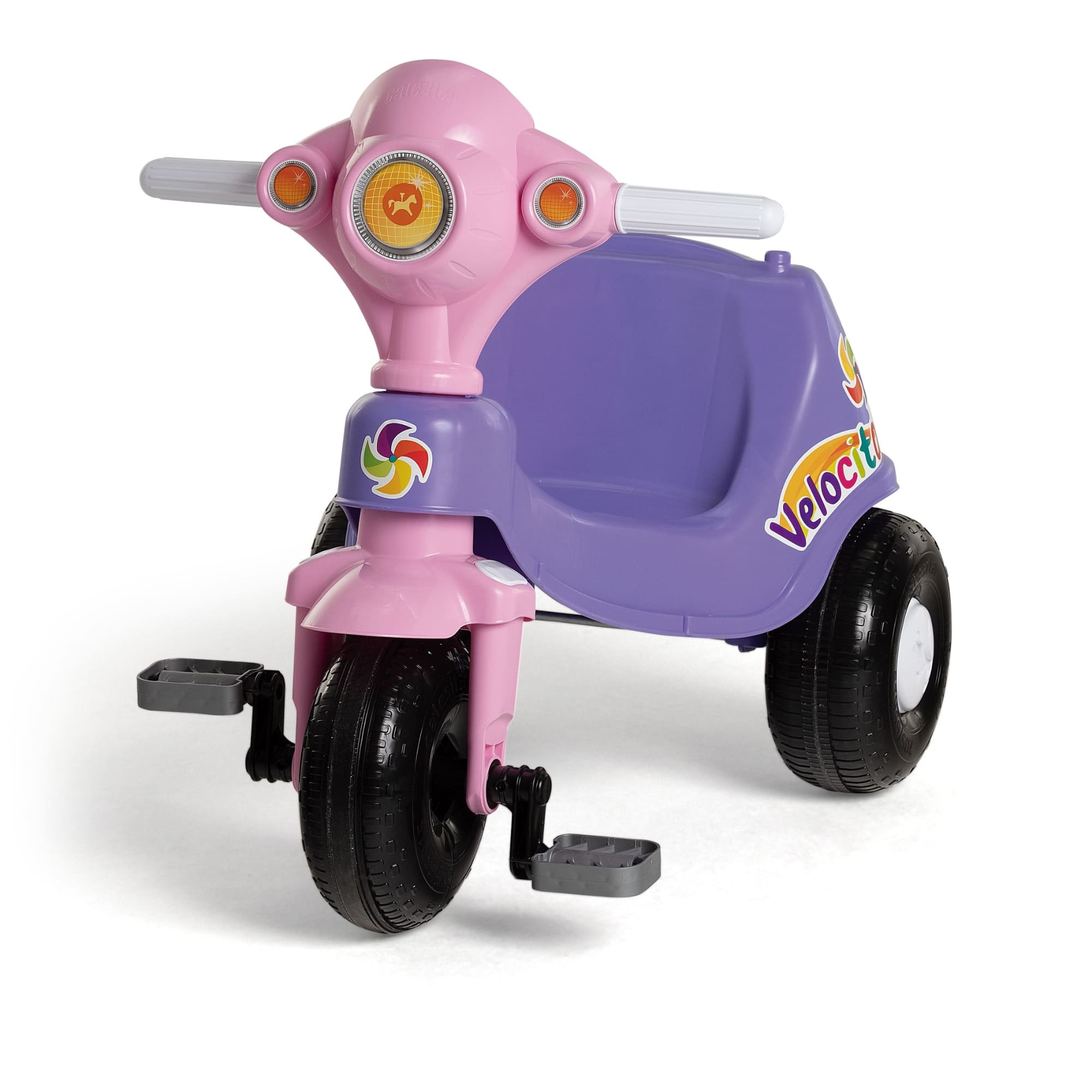 Triciclo Infantil Velocita Lilás +24 Meses Empurrador e Pedal C/Buzina CALESITA - 0959