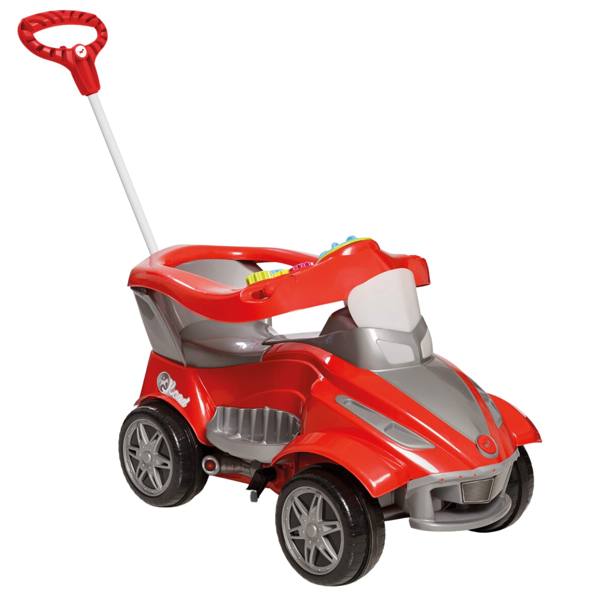 Quadriciclo Infantil Road Vermelho com Pedal e Empurrador Calesita - 0988