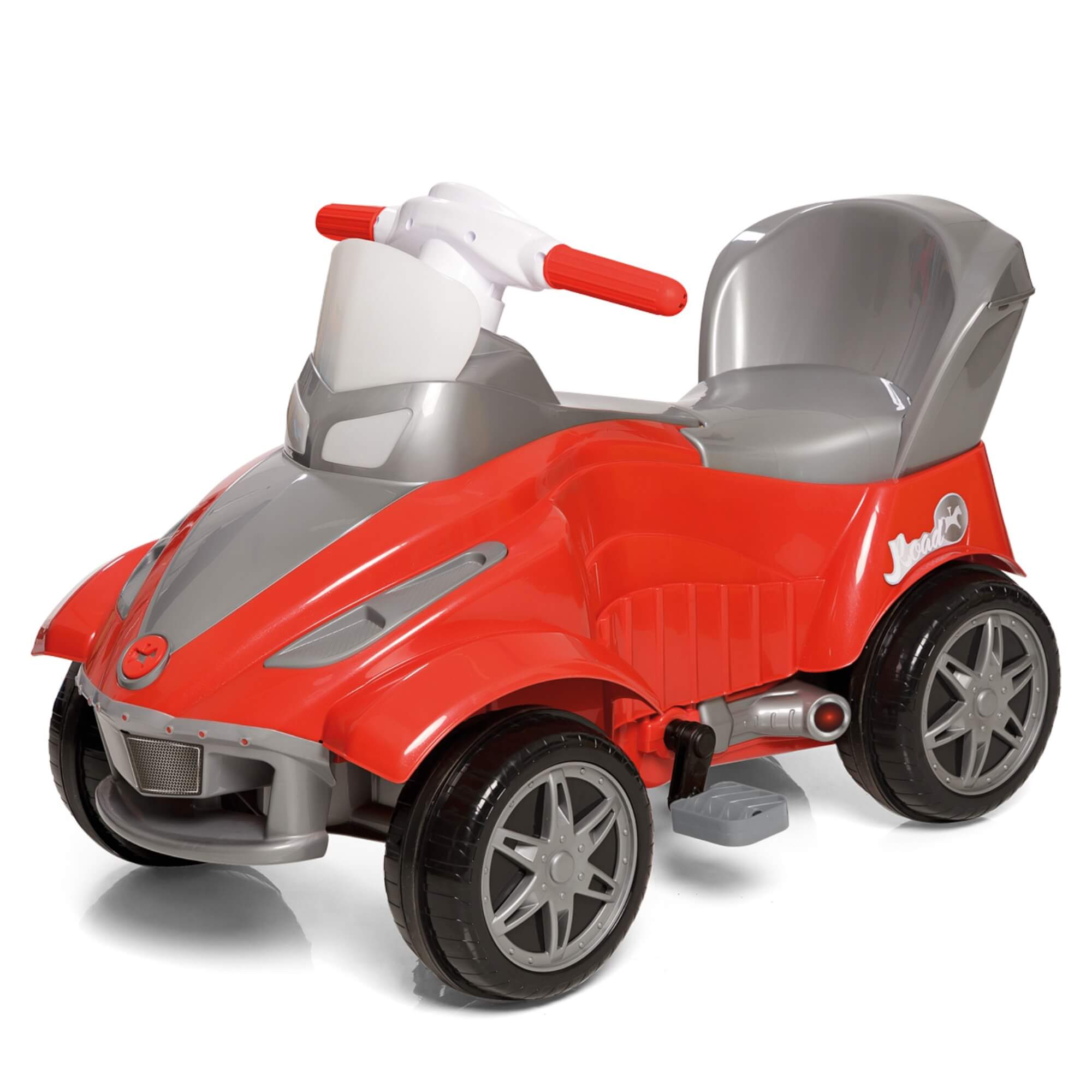 Quadriciclo Infantil Road Vermelho com Pedal e Empurrador Calesita - 0988