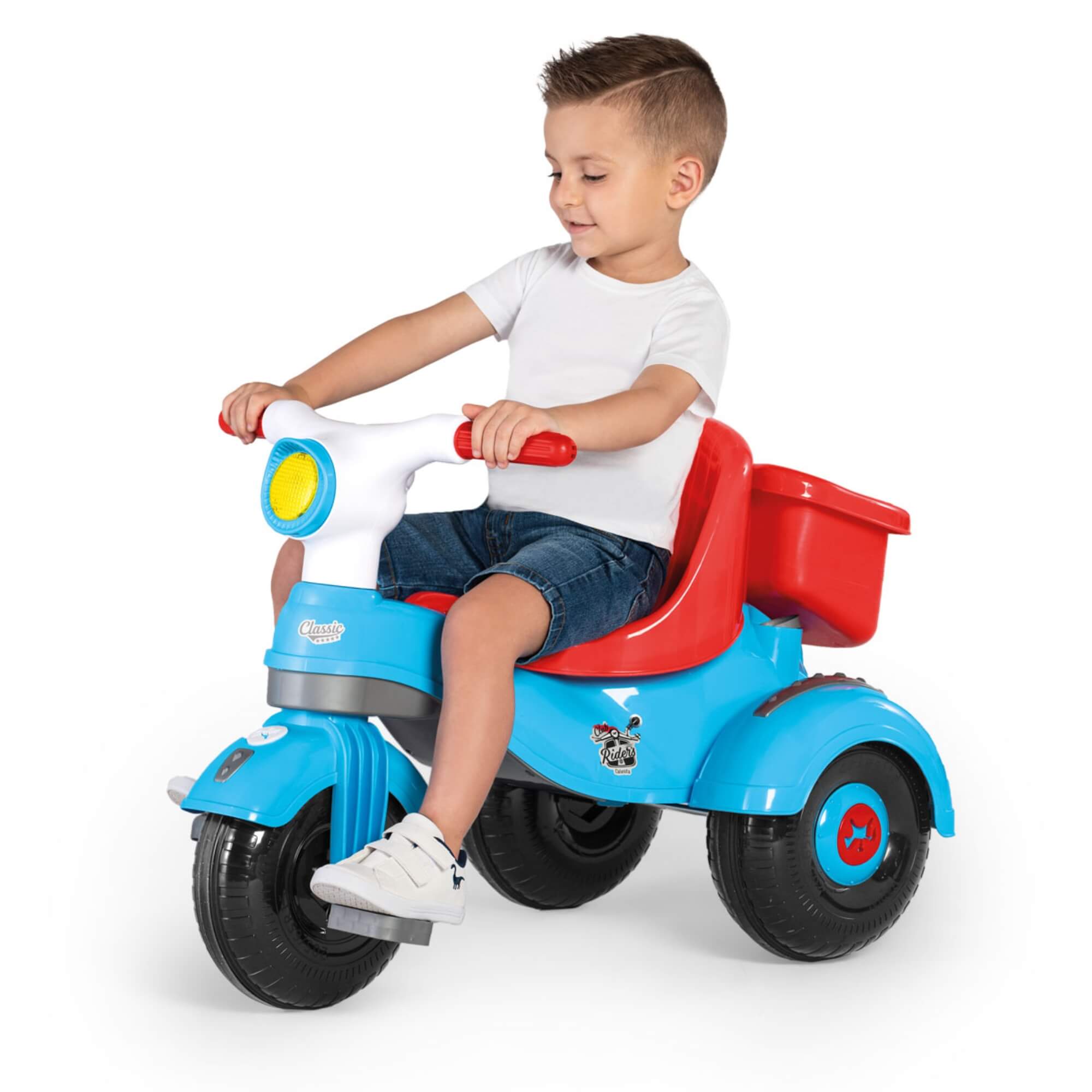 Triciclo Infantil Velocita Classic Azul com Pedal e Empurrador Calesita - 0993