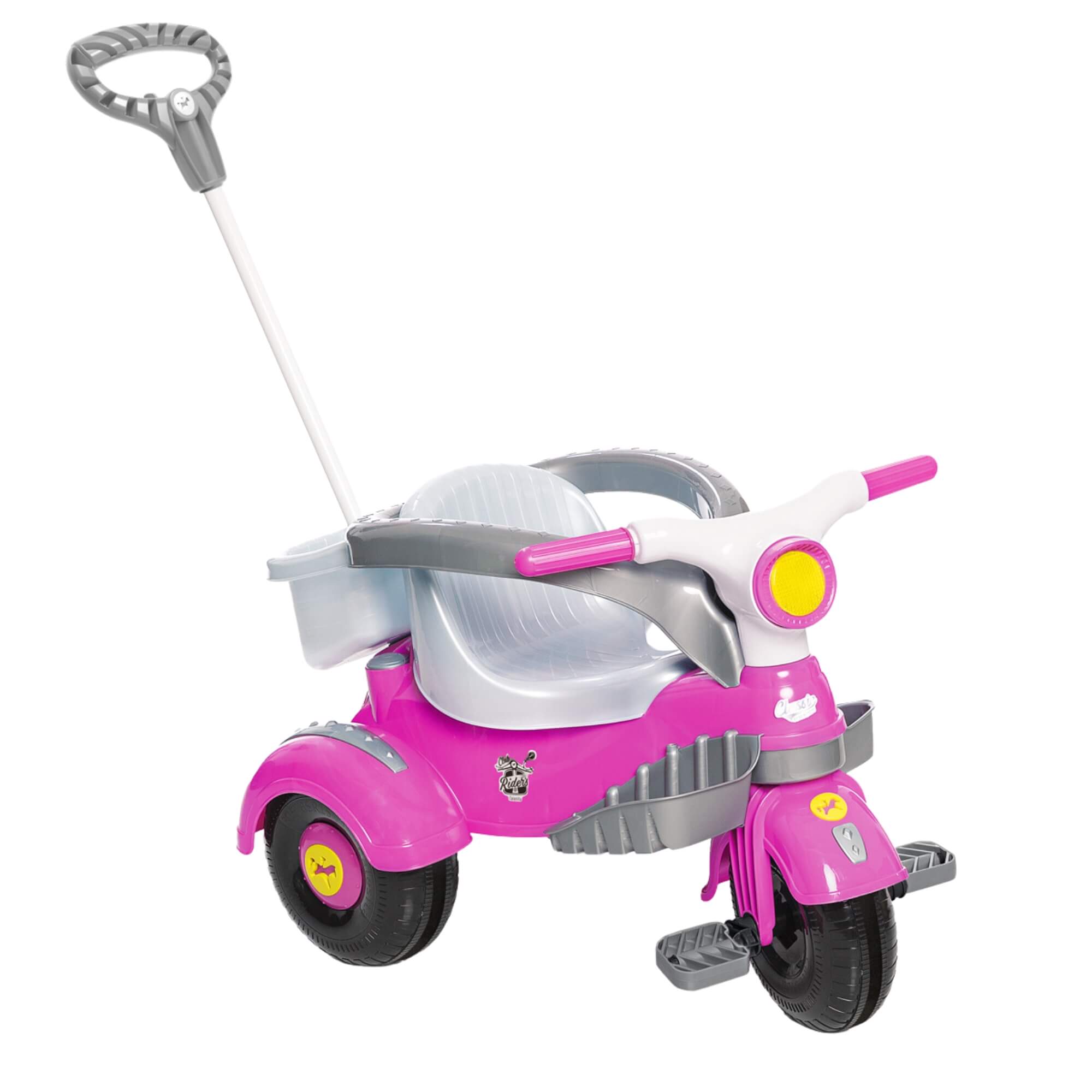 Triciclo Infantil Classic Rosa com Empurrador e Pedal Velocita Calesita - 0994