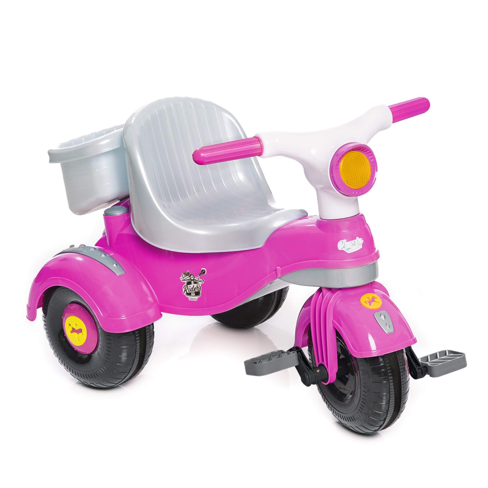 Triciclo Infantil Classic Rosa com Empurrador e Pedal Velocita Calesita - 0994