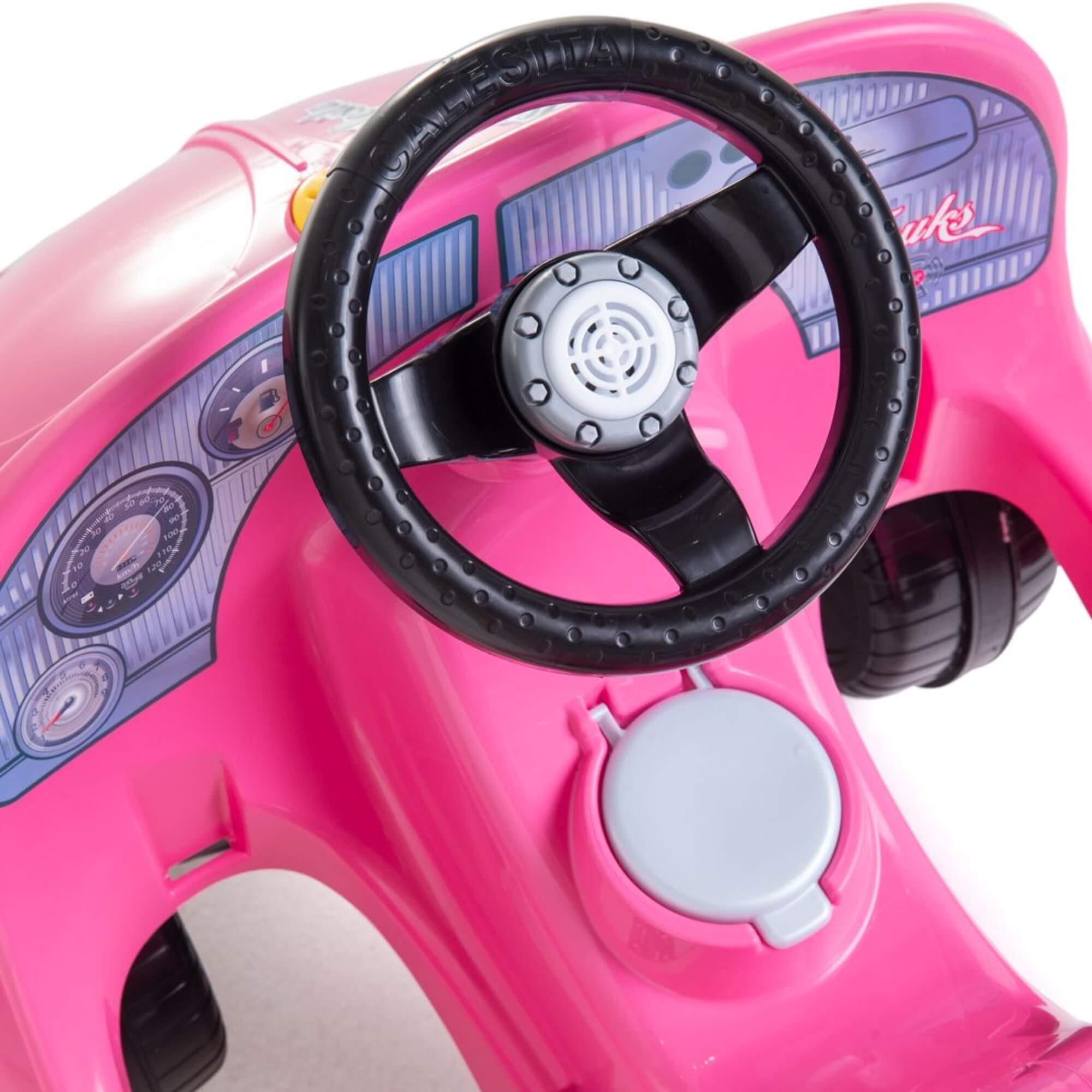 Carrinho de Passeio Infantil Fouks Rosa com Empurrador e Pedal Calesita - 0996