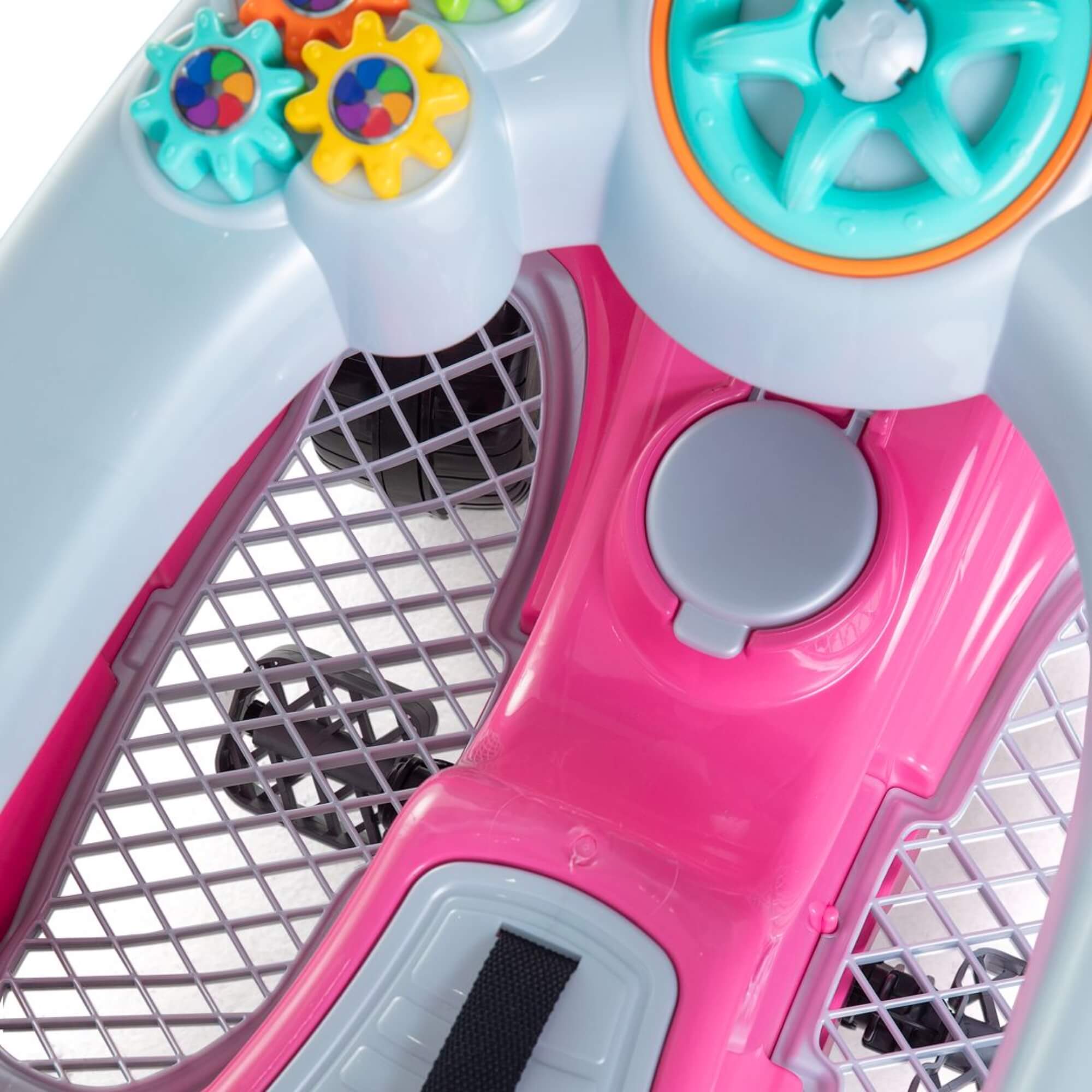 Carrinho de Passeio Infantil Fouks Rosa com Empurrador e Pedal Calesita - 0996