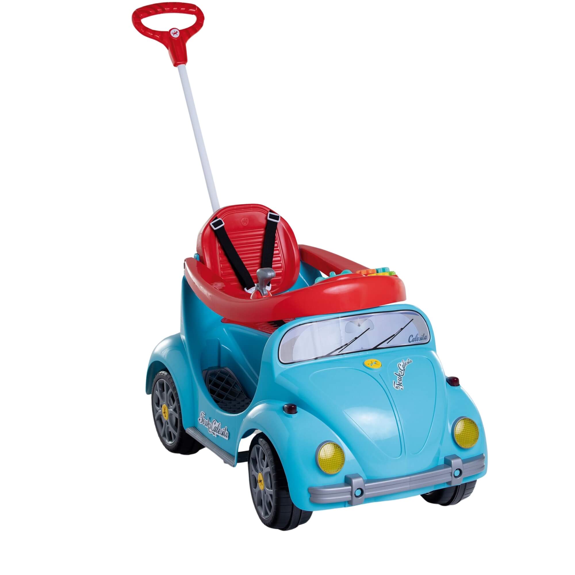 Carrinho de Passeio Infantil Fouks Azul com Empurrador e Pedal Calesita - 0998