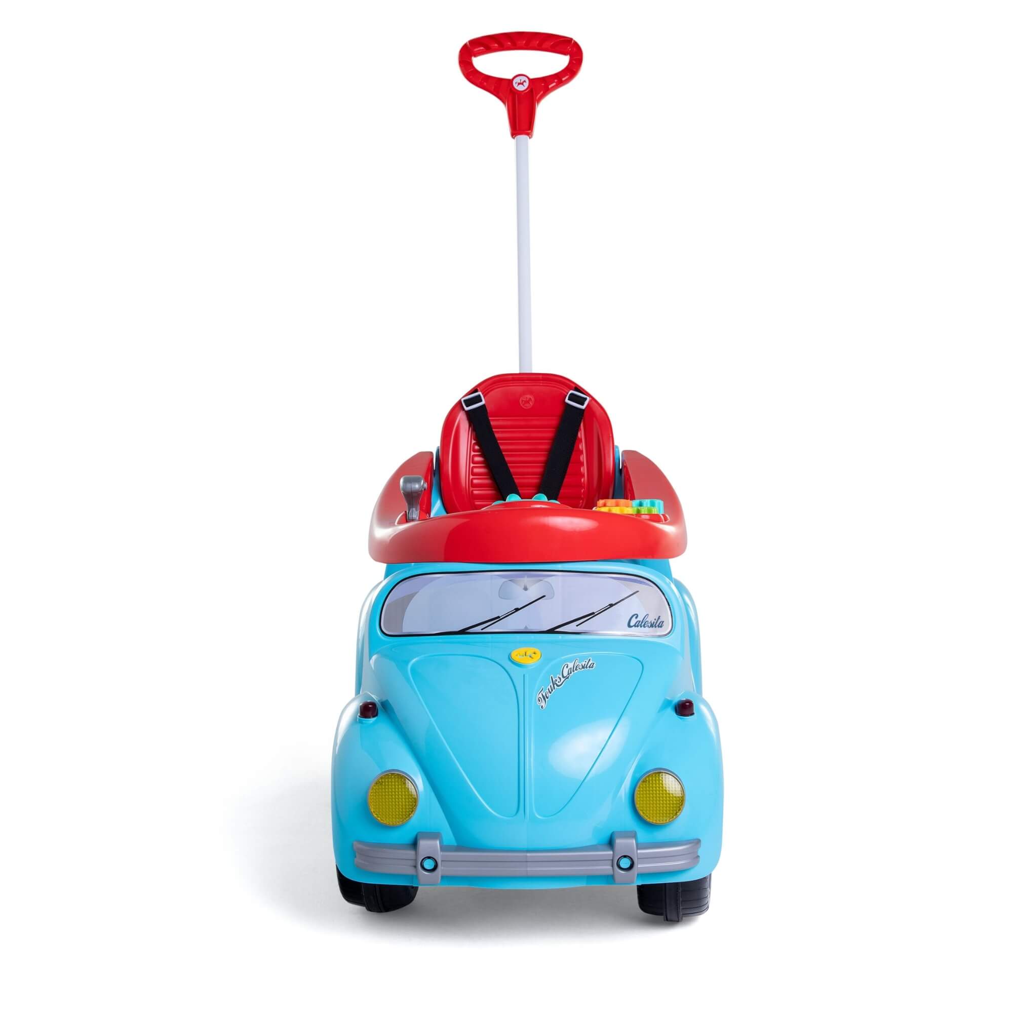 Carrinho de Passeio Infantil Fouks Azul com Empurrador e Pedal Calesita - 0998