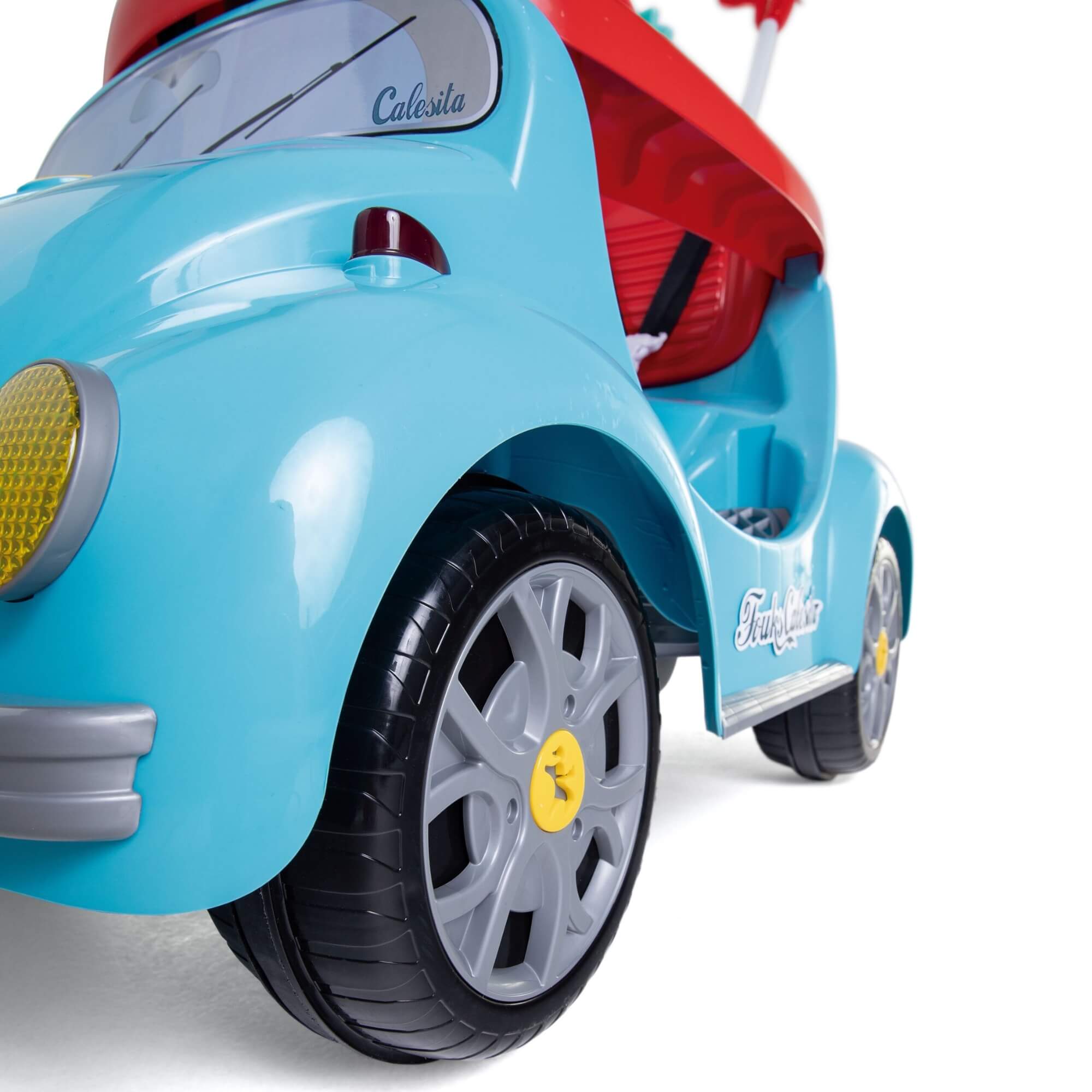 Carrinho de Passeio Infantil Fouks Azul com Empurrador e Pedal Calesita - 0998