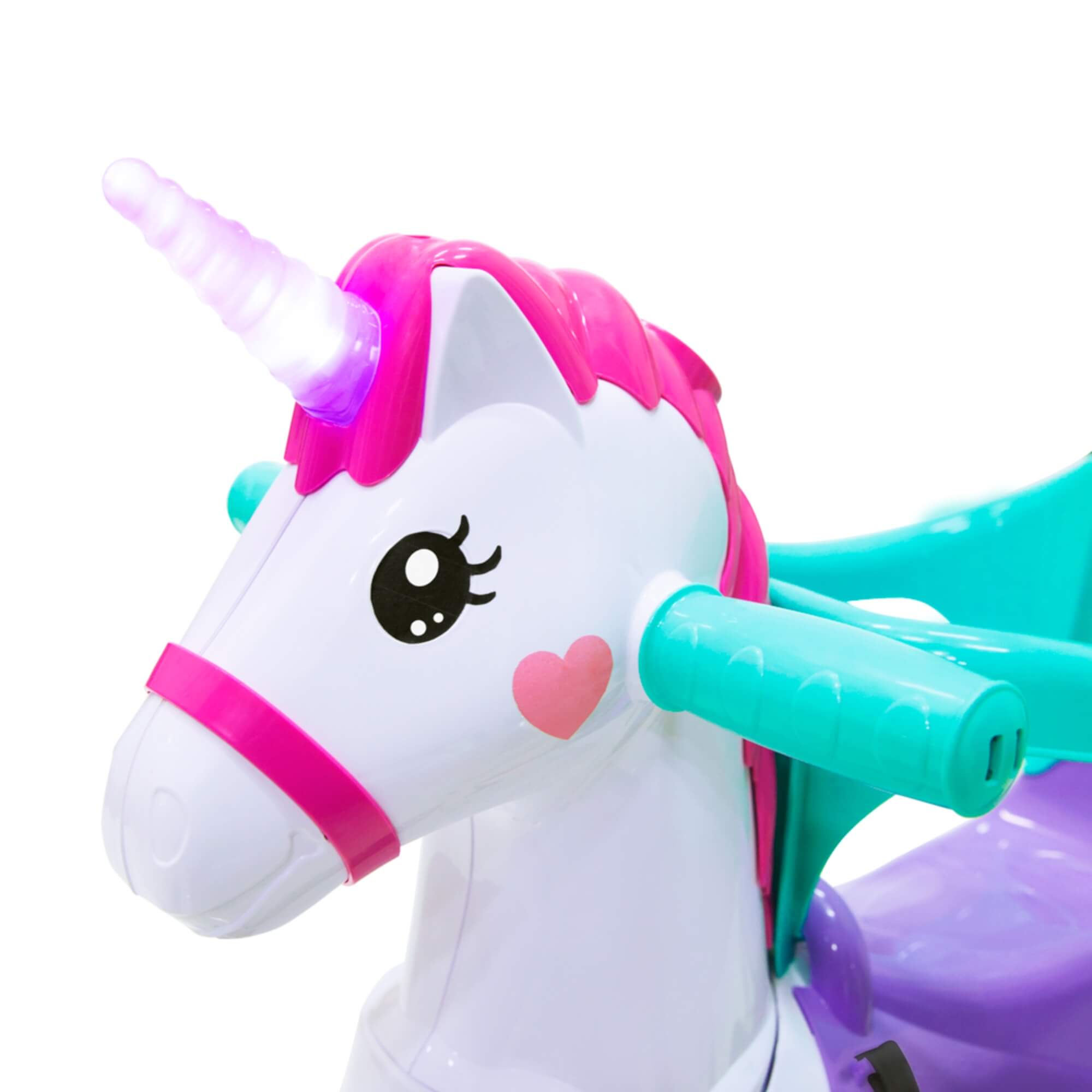 Triciclo Infantil Unicórnio Fantasy Rosa com Pedal e Empurrador Calesita - 1001