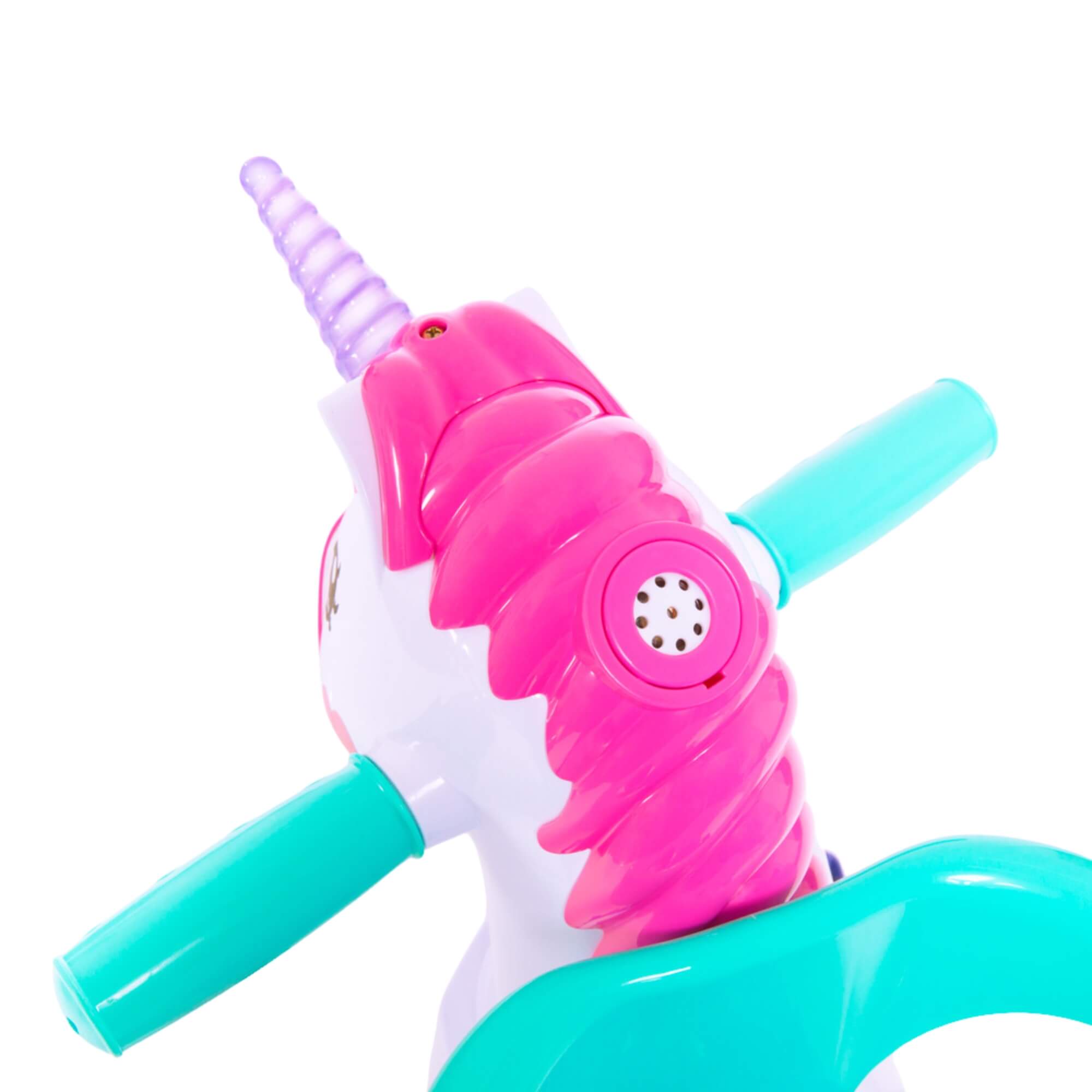 Triciclo Infantil Unicórnio Fantasy Rosa com Pedal e Empurrador Calesita - 1001