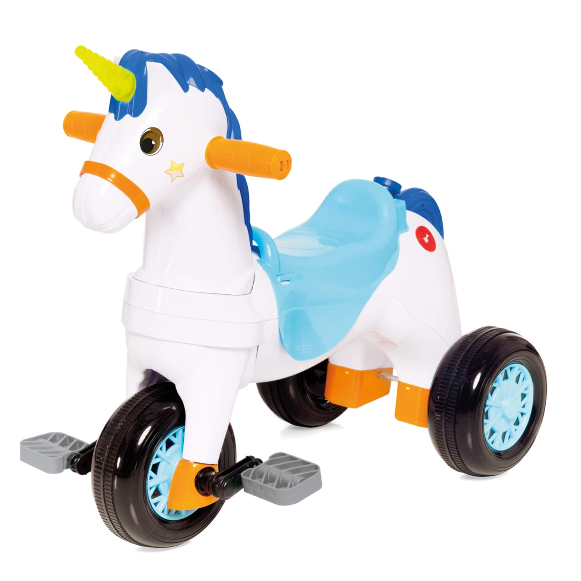 Triciclo Infantil Fantasy Unicórnio Azul com Pedal e Empurrador Calesita - 1002