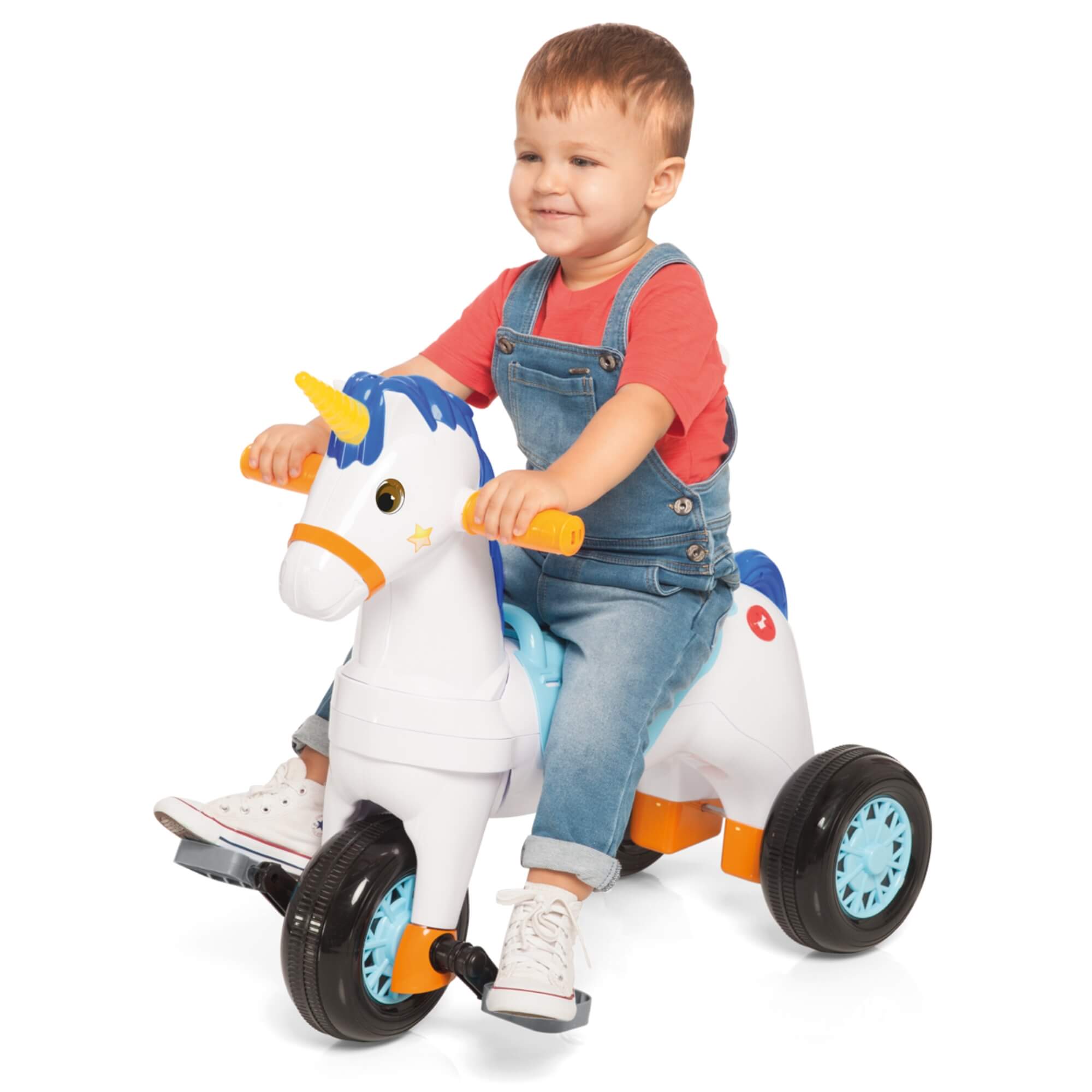 Triciclo Infantil Fantasy Unicórnio Azul com Pedal e Empurrador Calesita - 1002