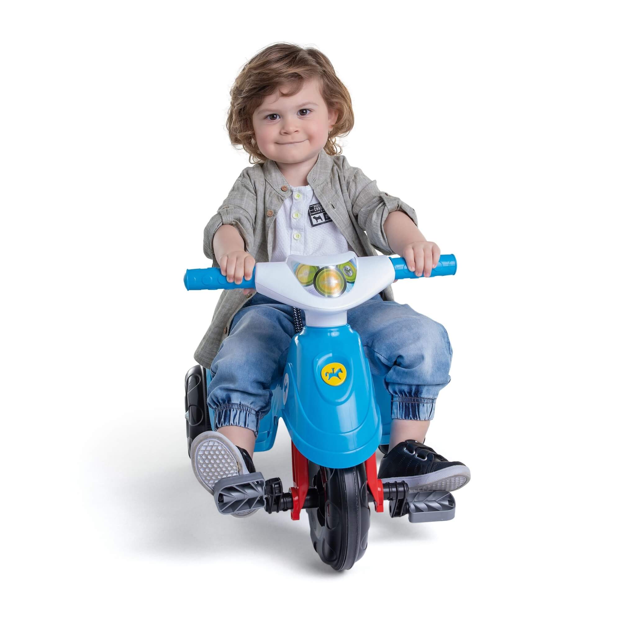 Triciclo Infantil Lelecita Azul com Pedal e Empurrador Calesita - 1004