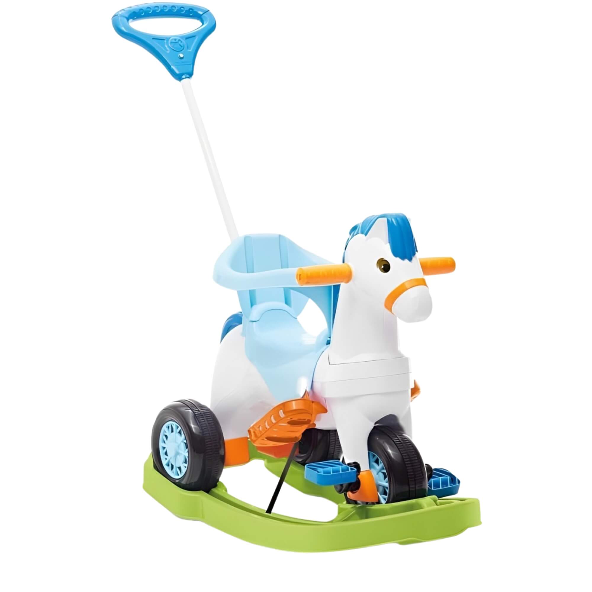 Triciclo Infantil Poponei 3 em 1 com Balanço, Pedal e Empurrador Calesita - 1007