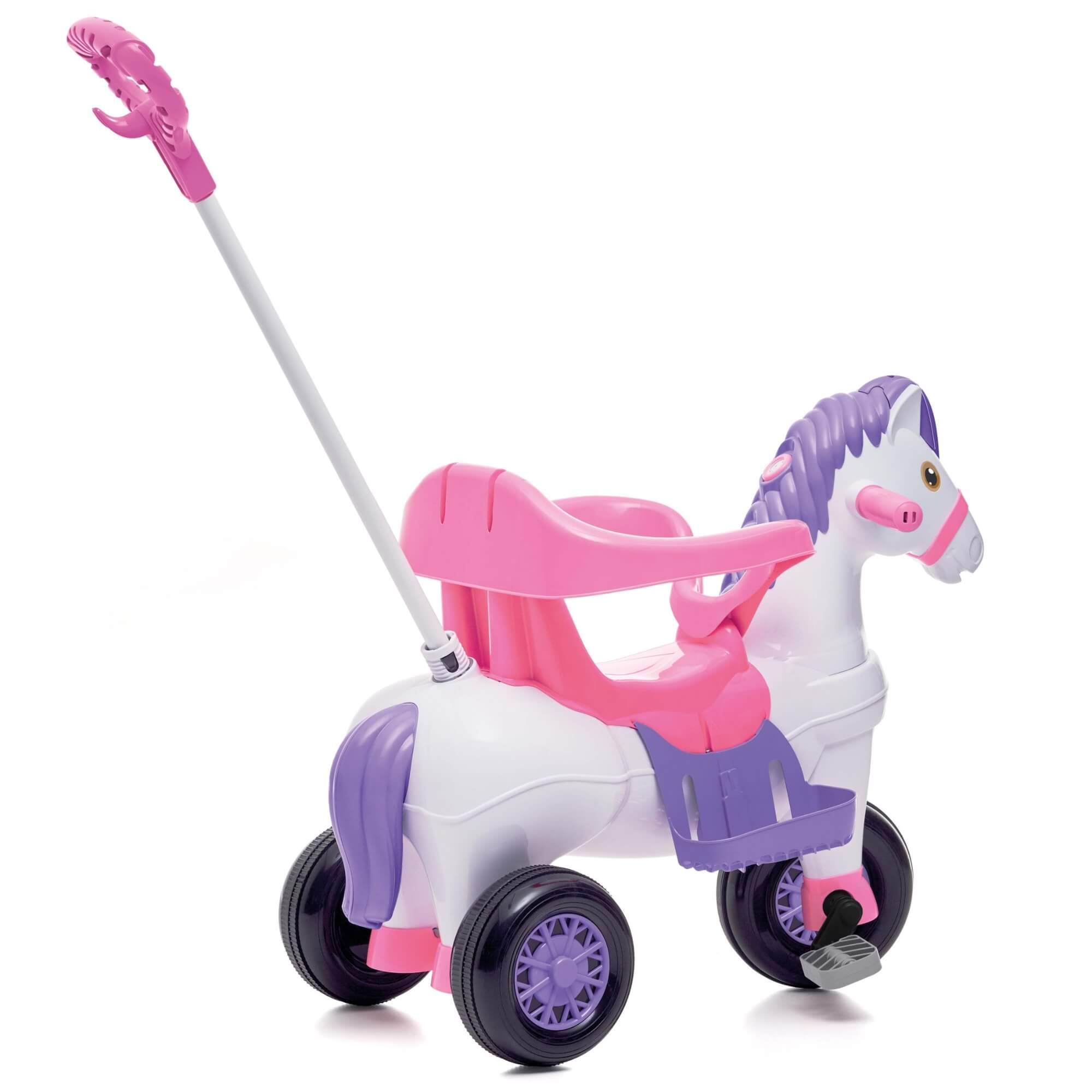 Triciclo Infantil Potó Rosa com Pedal e Empurrador Calesita - 1012