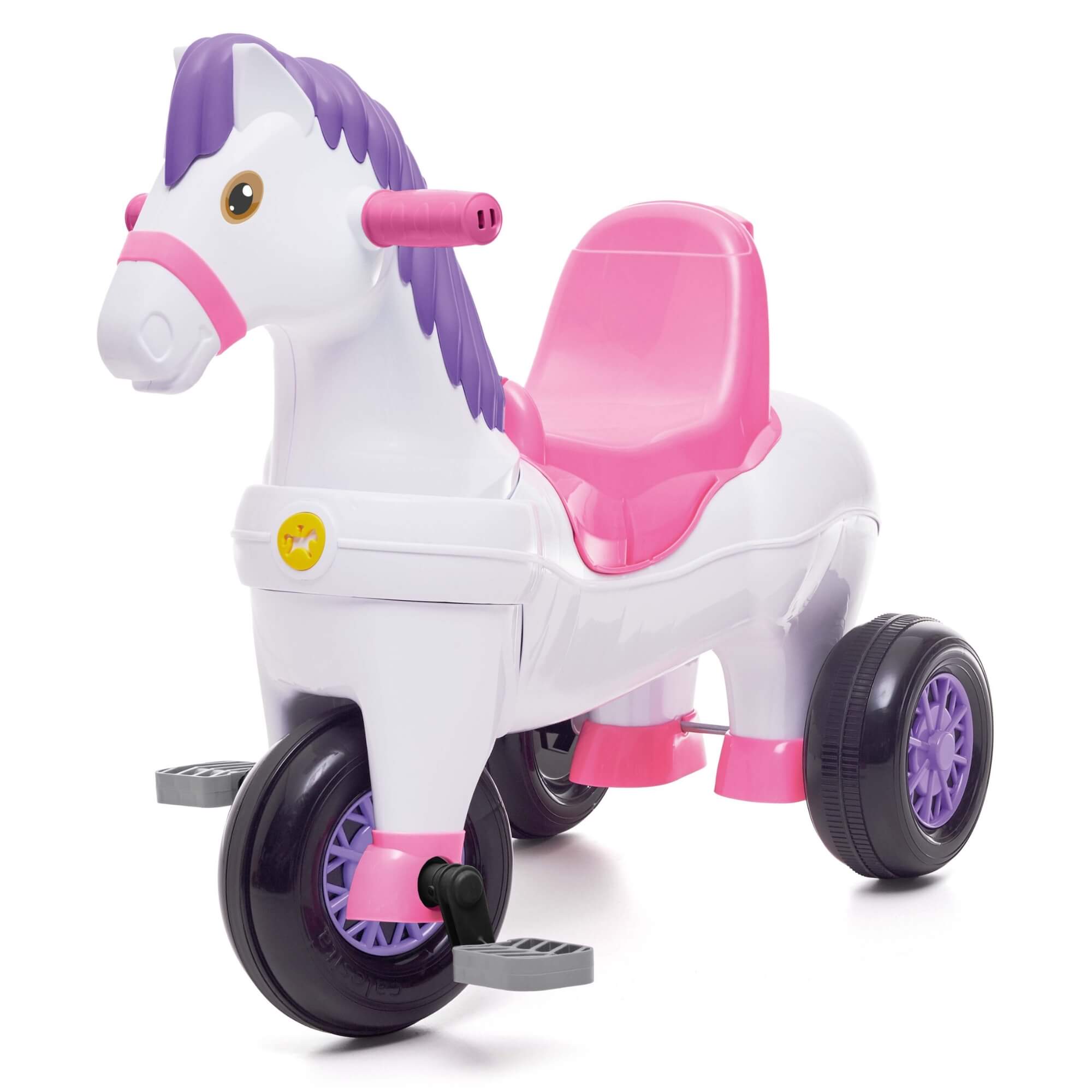 Triciclo Infantil Potó Rosa com Pedal e Empurrador Calesita - 1012
