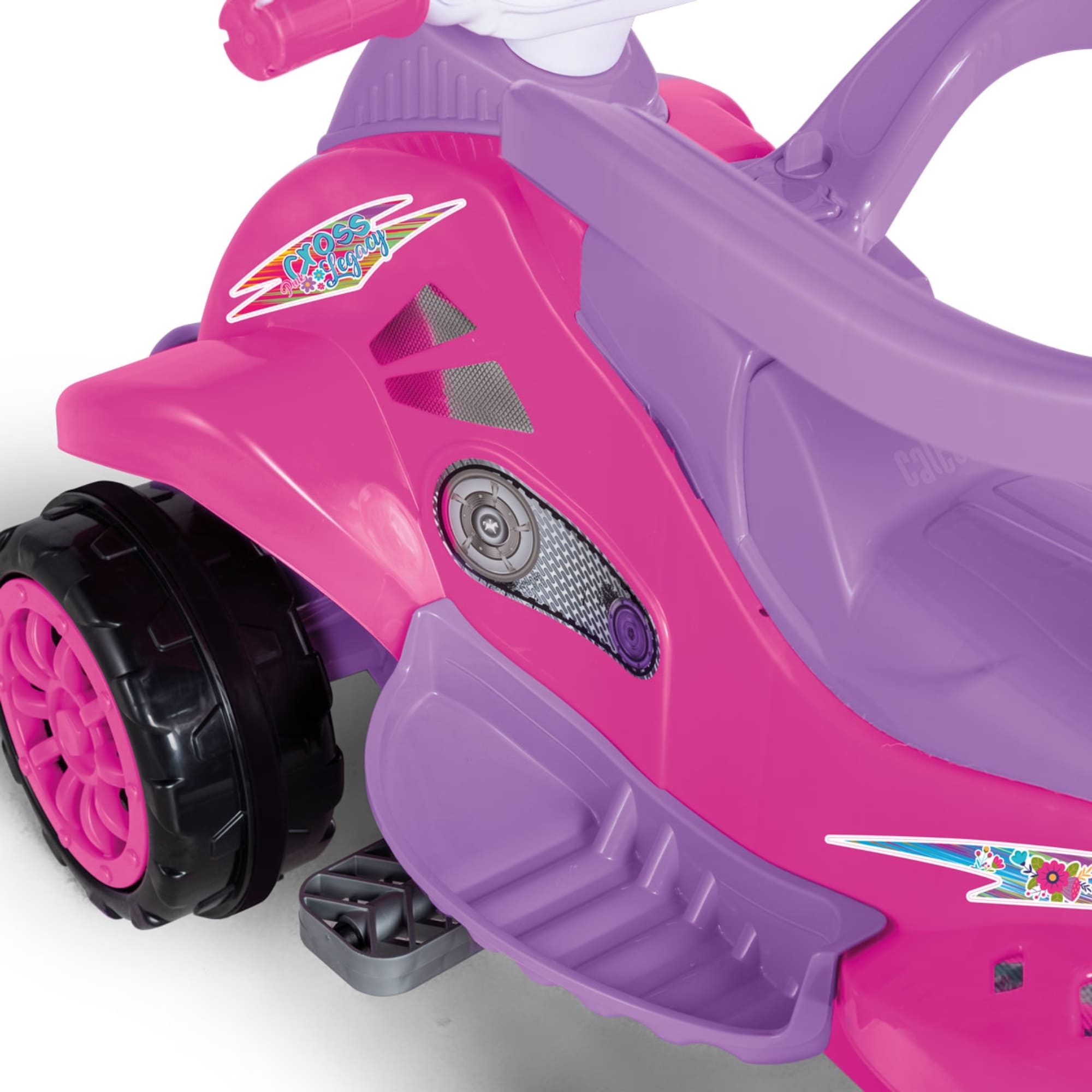 Quadriciclo Infantil Cross Legacy Pink +24 Meses Empurrador e Pedal CALESITA - 1017
