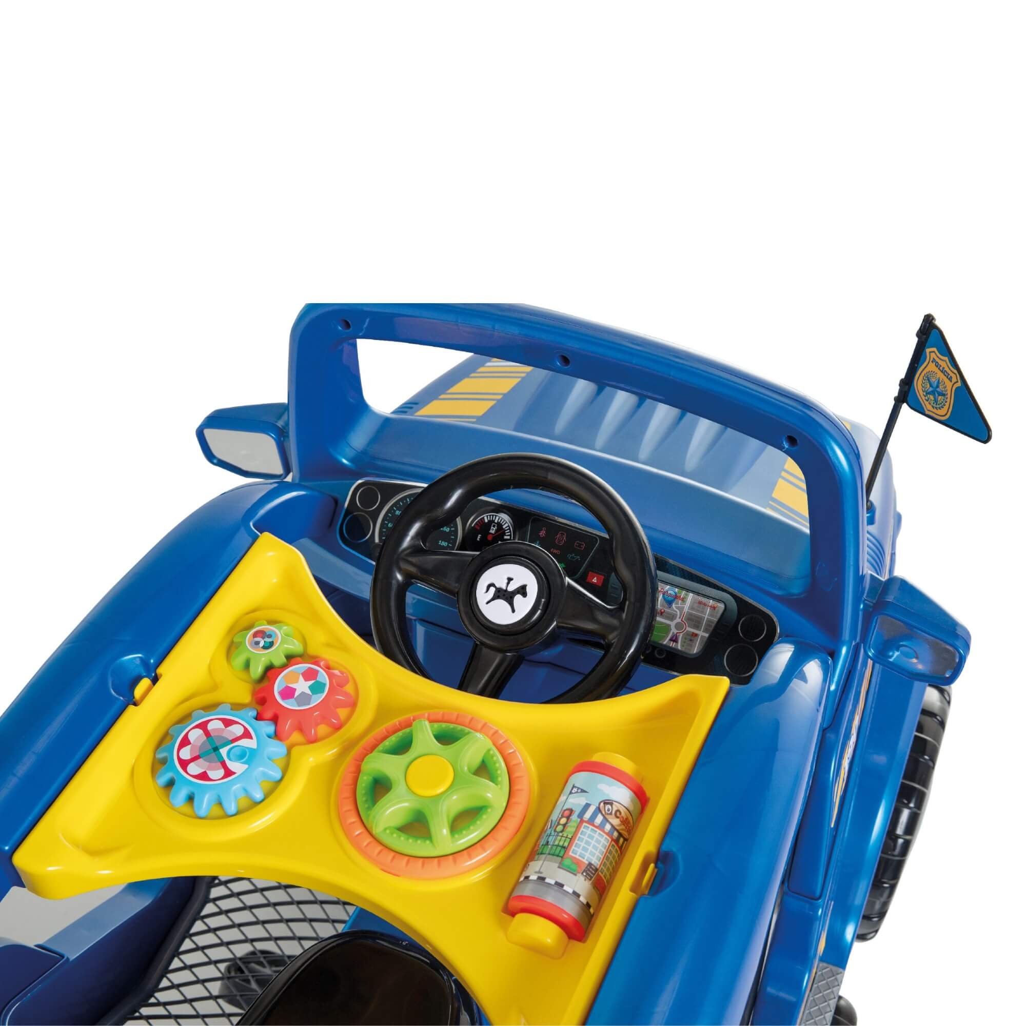 Carrinho Infantil de Passeio e Pedal Diipi Polícia com Empurrador Calesita - 1019