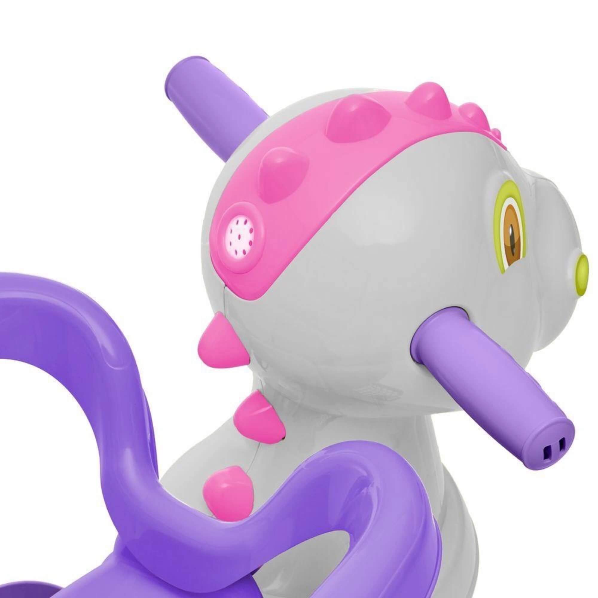 Triciclo Infantil Carrinho de Passeio Didino Rosa com Pedal e Empurrador Calesita - 1022