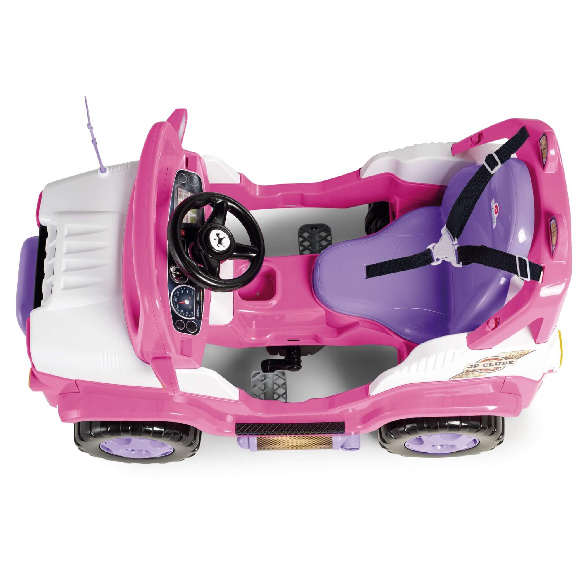 Carrinho de Passeio Infantil Diipi Rosa com Pedal e Empurrador Calesita - 1028