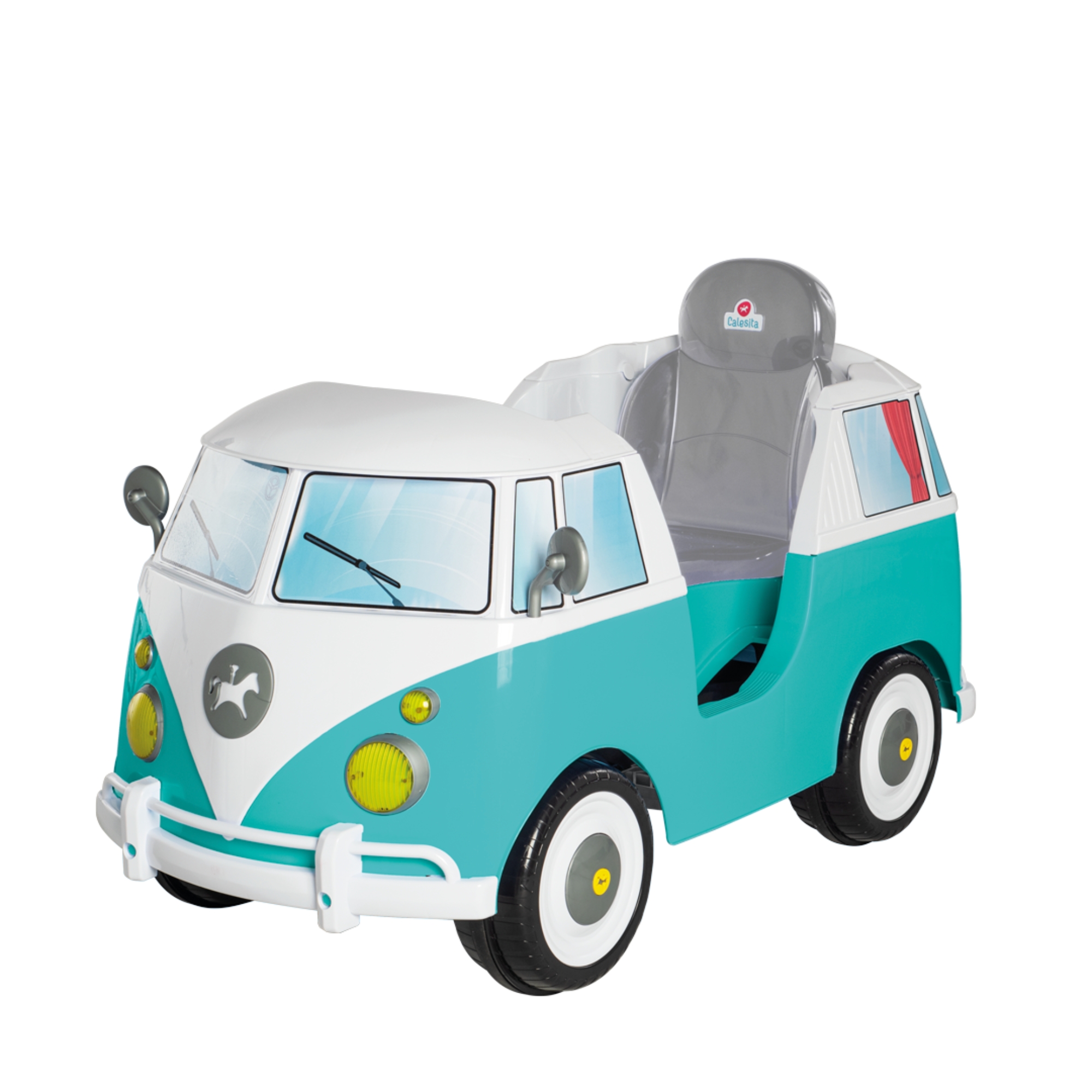 Carrinho de Passeio Kombina Azul com Pedal e Empurrador Calesita - 1029