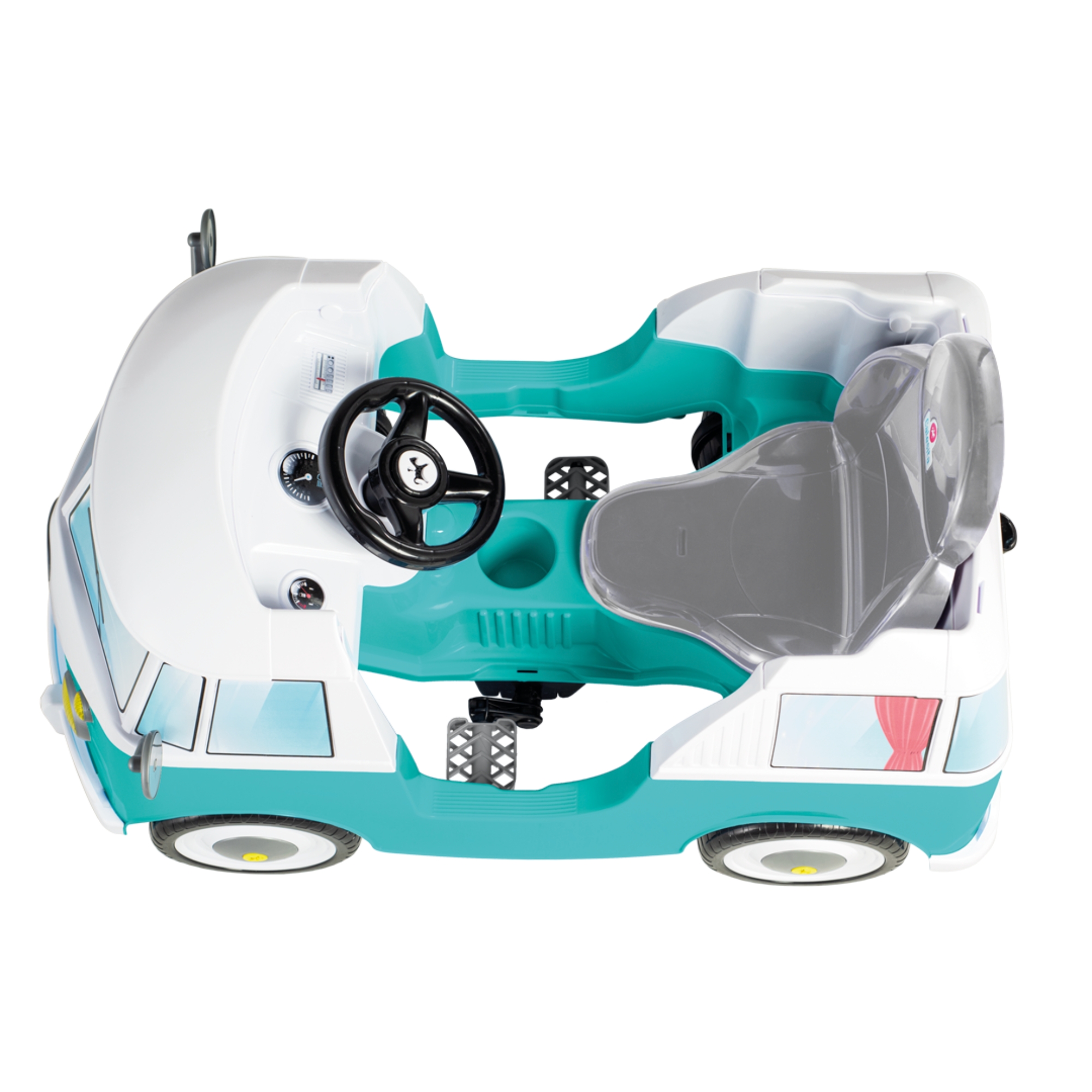 Carrinho de Passeio Kombina Azul com Pedal e Empurrador Calesita - 1029