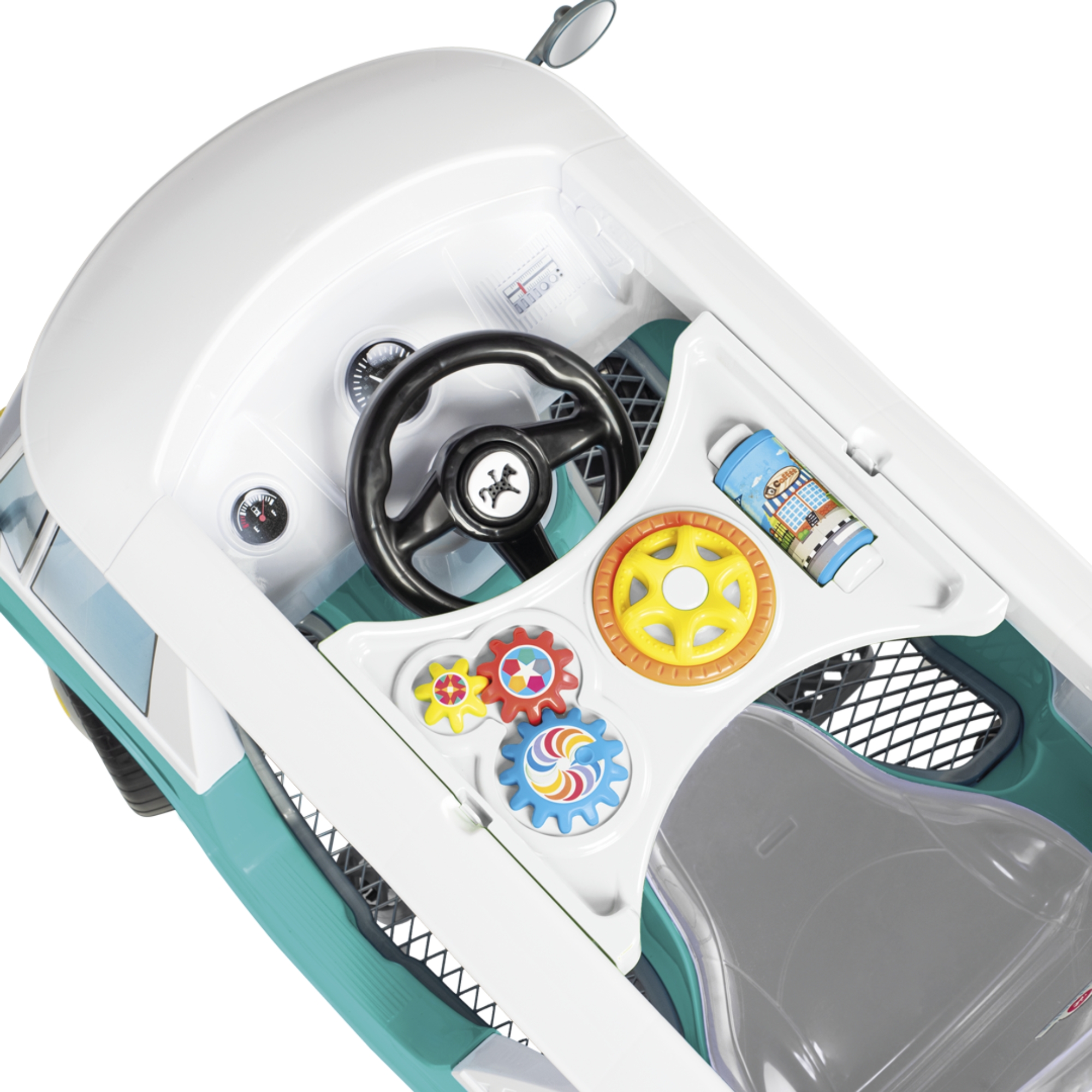Carrinho de Passeio Kombina Azul com Pedal e Empurrador Calesita - 1029