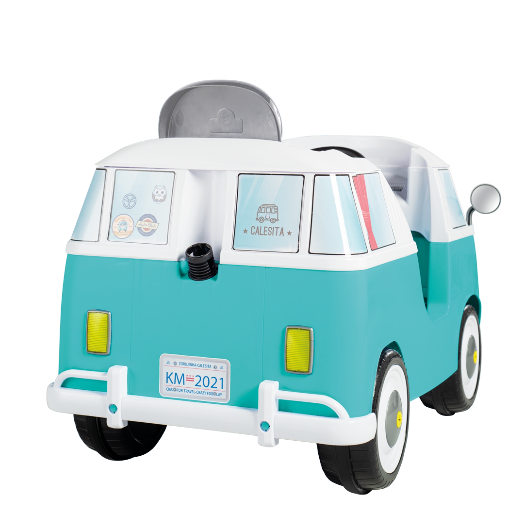 Carrinho de Passeio Kombina Azul com Pedal e Empurrador Calesita - 1029