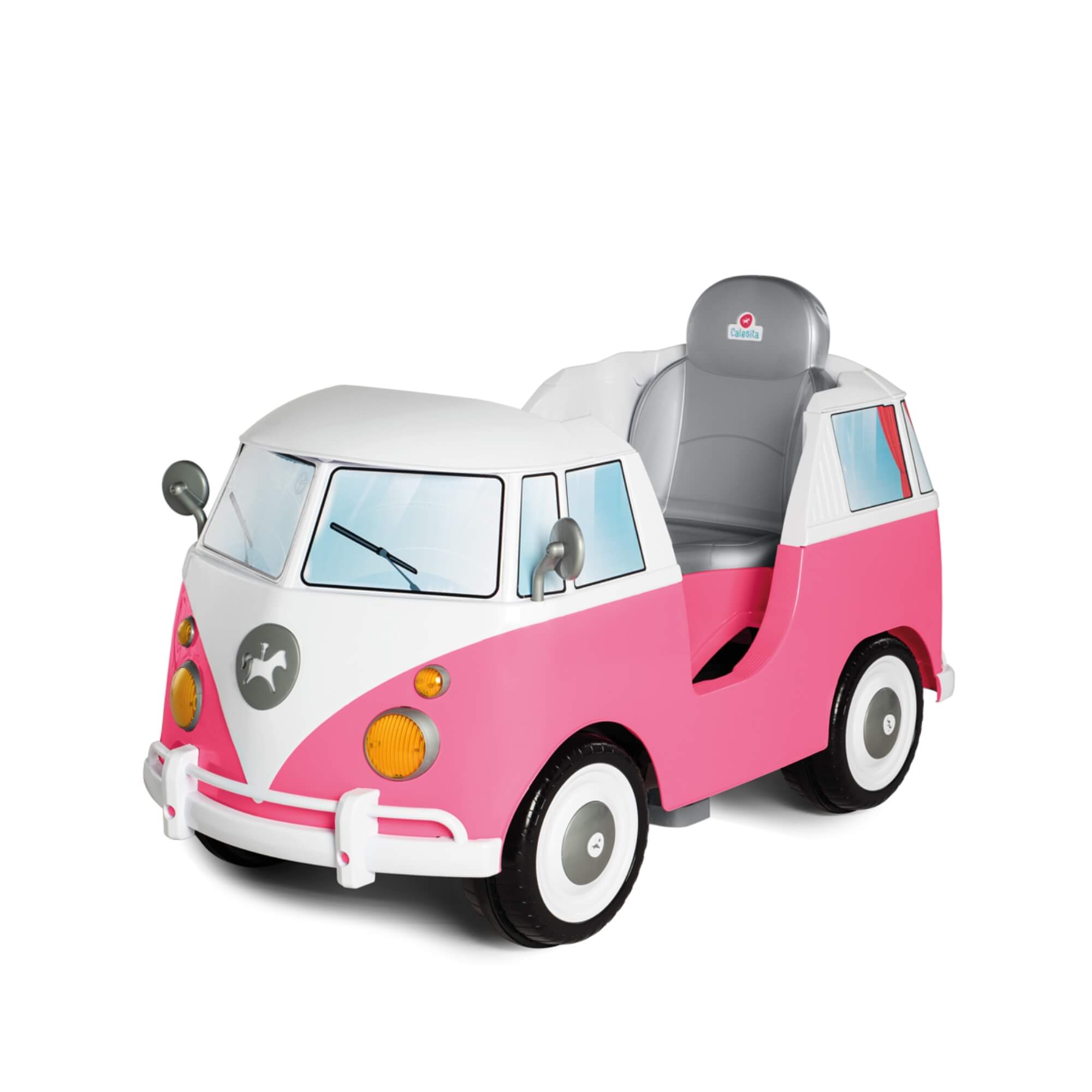 Carrinho de Passeio e Pedal Infantil Kombina Rosa com Empurrador Calesita - 1030