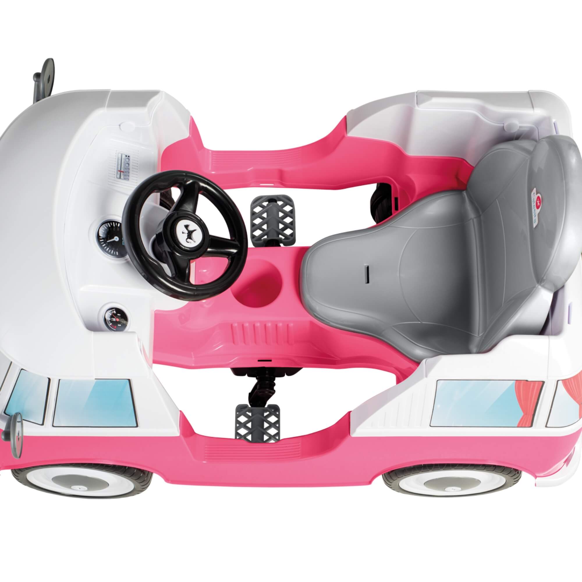 Carrinho de Passeio e Pedal Infantil Kombina Rosa com Empurrador Calesita - 1030