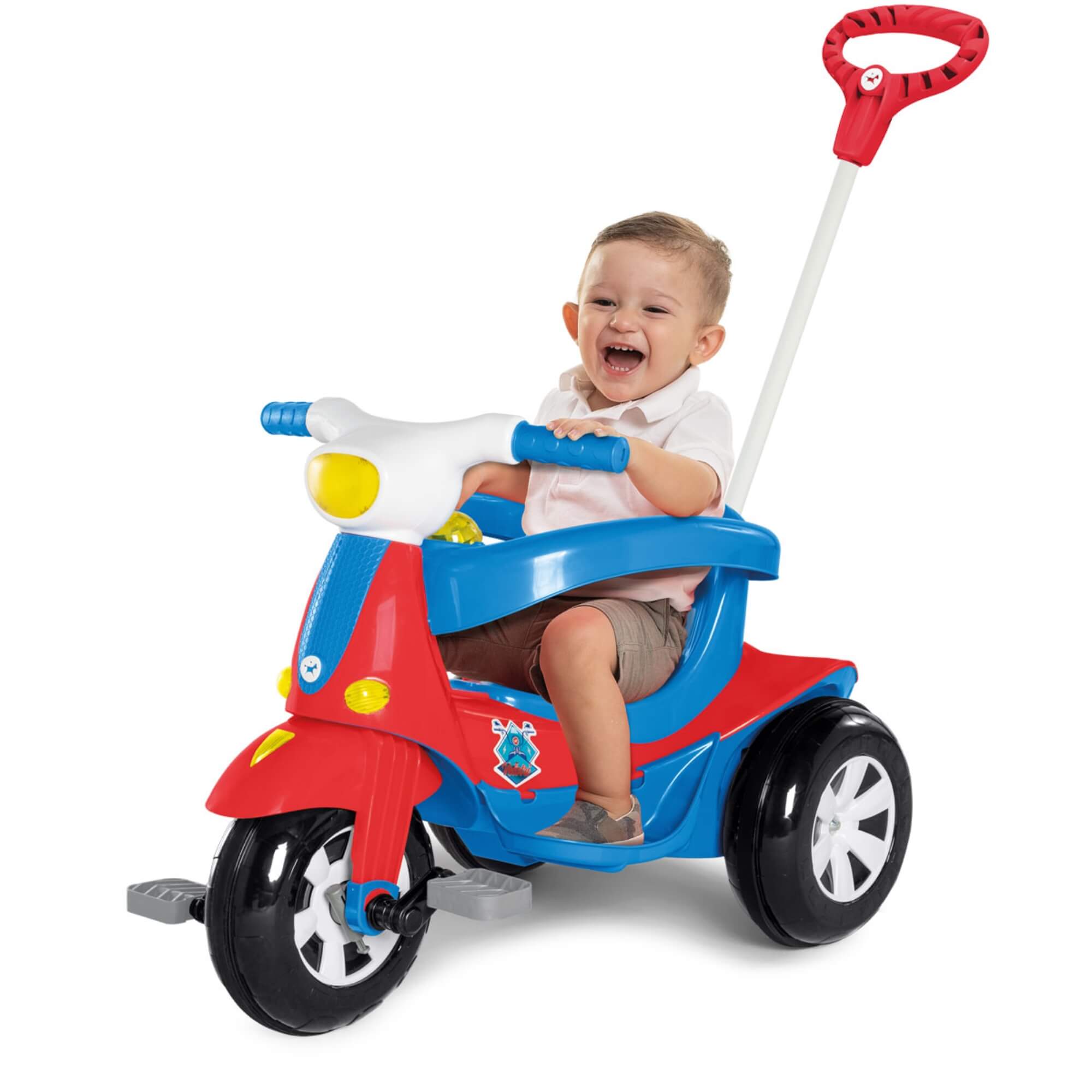 Triciclo Infantil Velomoto 2 em 1 com Empurrador Calesita - 1040