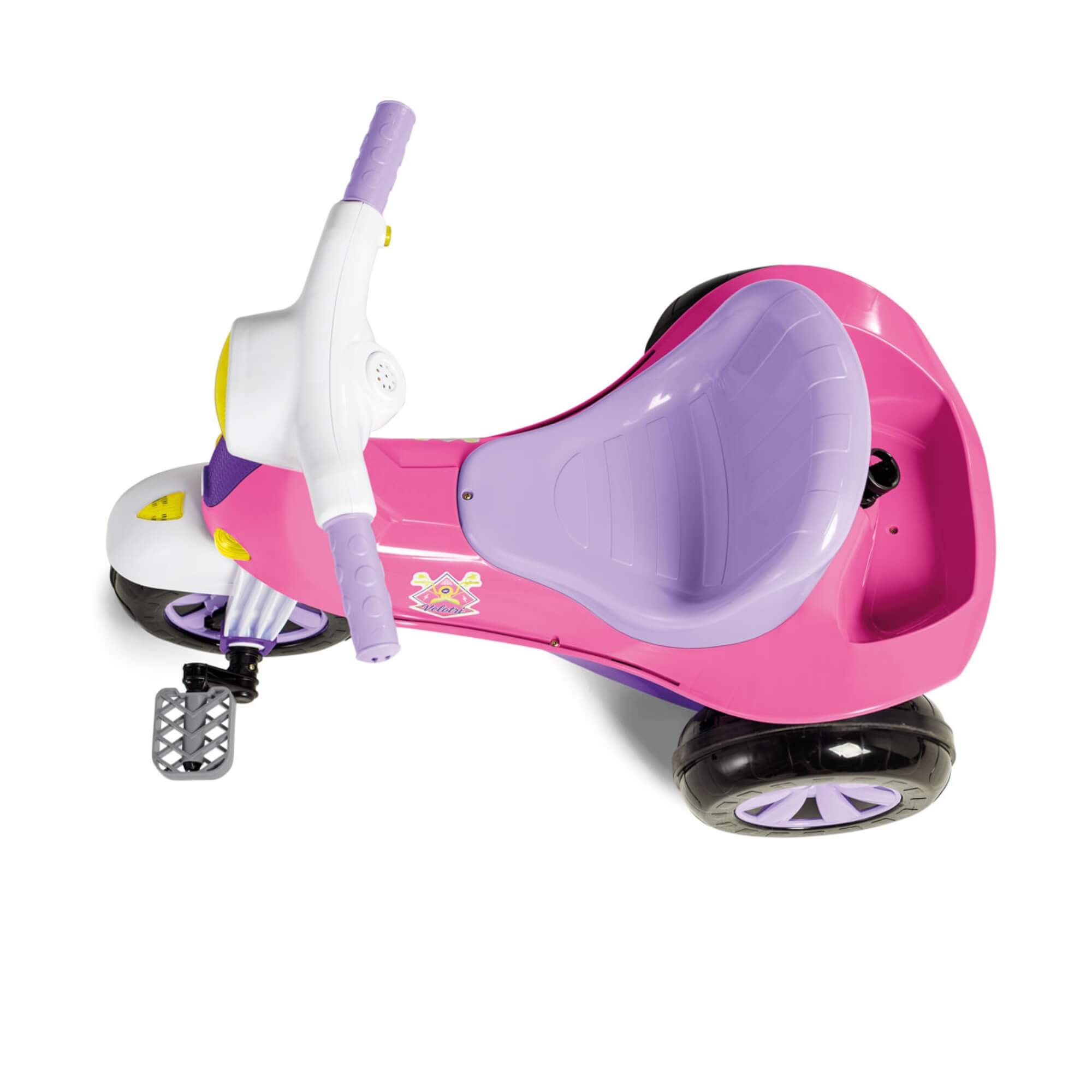 Triciclo Infantil Velomoto Rosa com Pedal e Empurrador Calesita - 1041