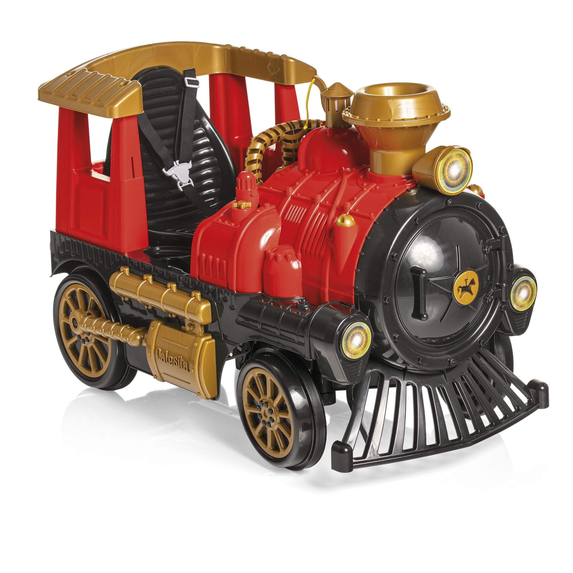 Carrinho de Passeio e Pedal Infantil Locomotiva com Empurrador Calesita - 1043