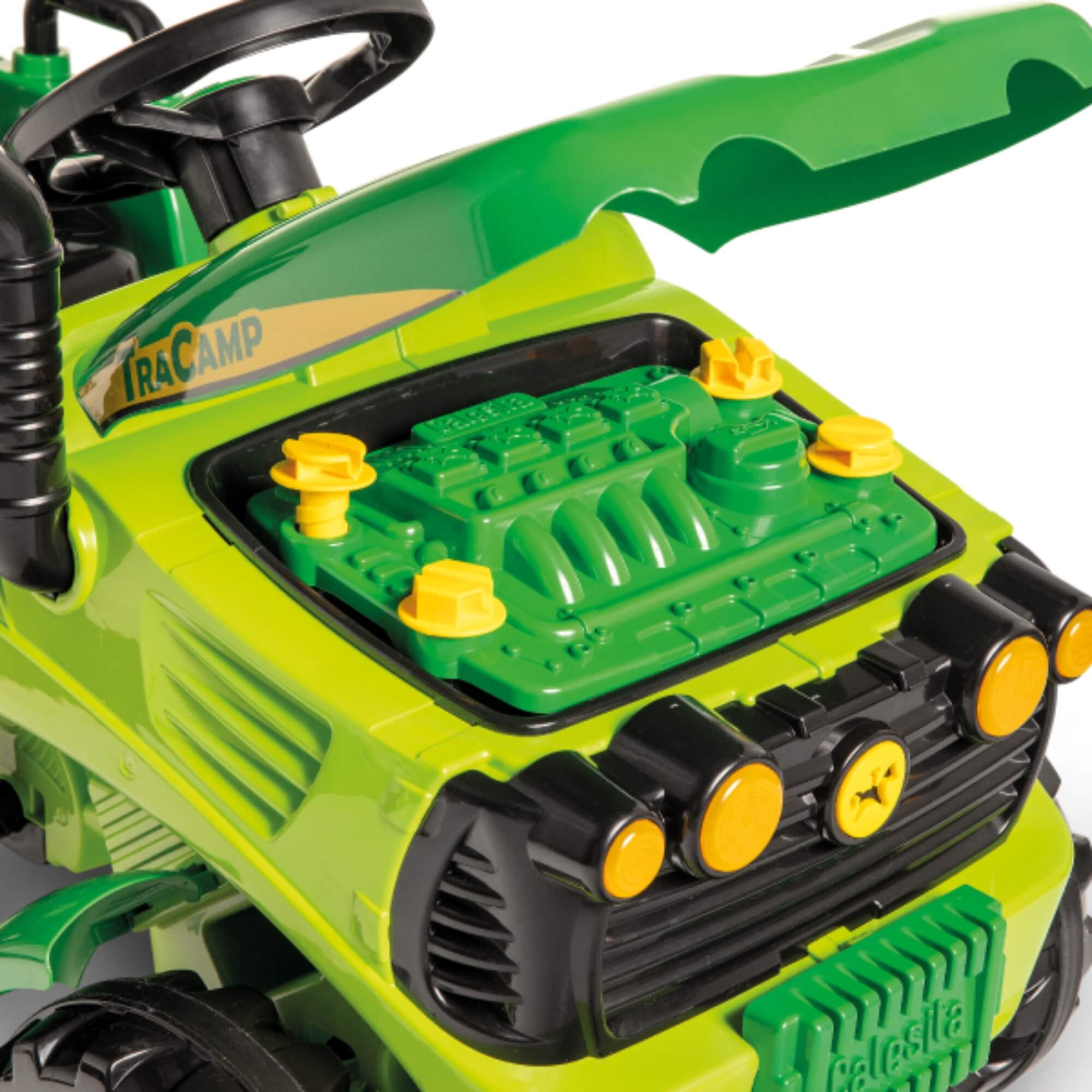 Quadriciclo Infantil Trator Tracamp Verde com Pedal e Empurrador Calesita - 1045