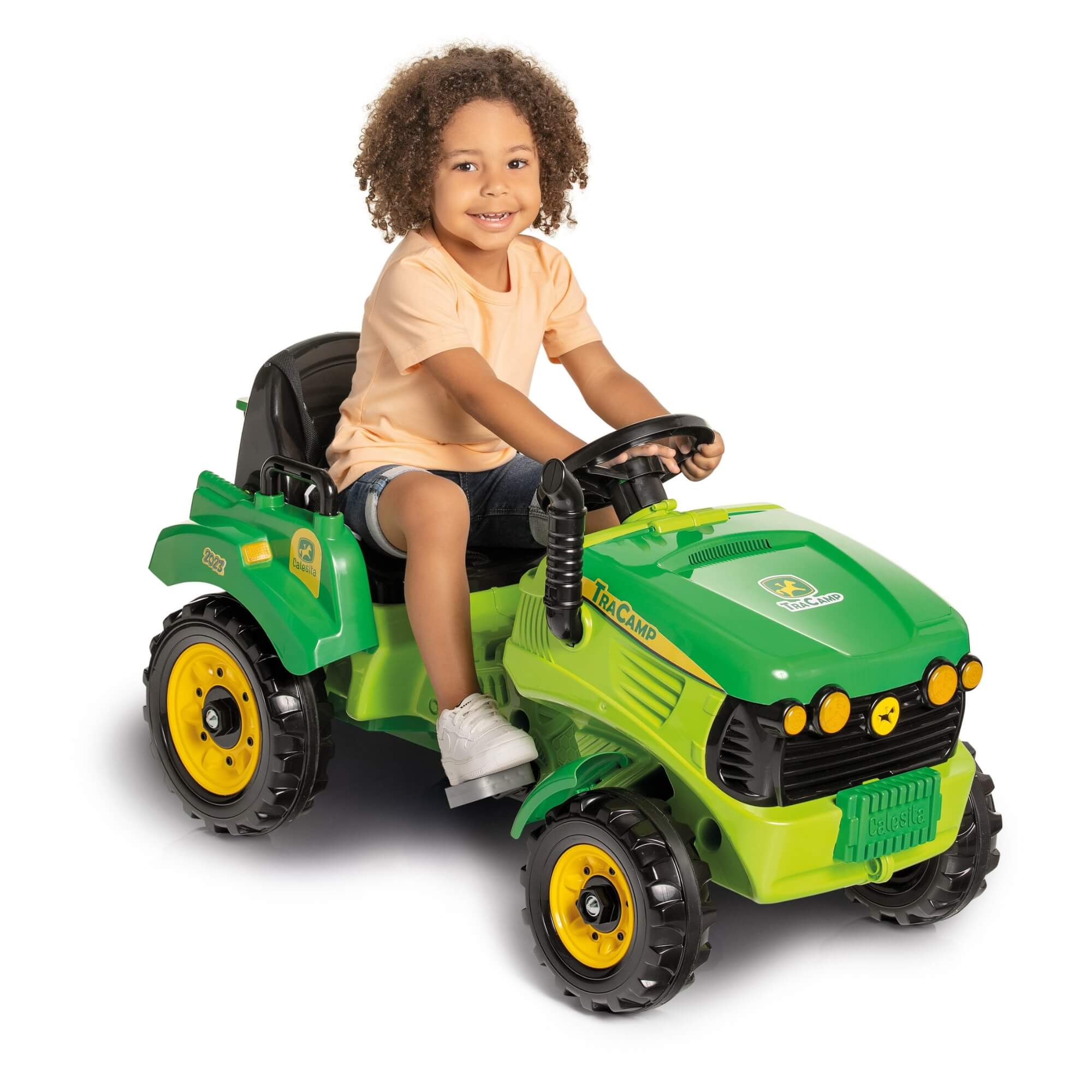 Quadriciclo Infantil Trator Tracamp Verde com Pedal e Empurrador Calesita - 1045