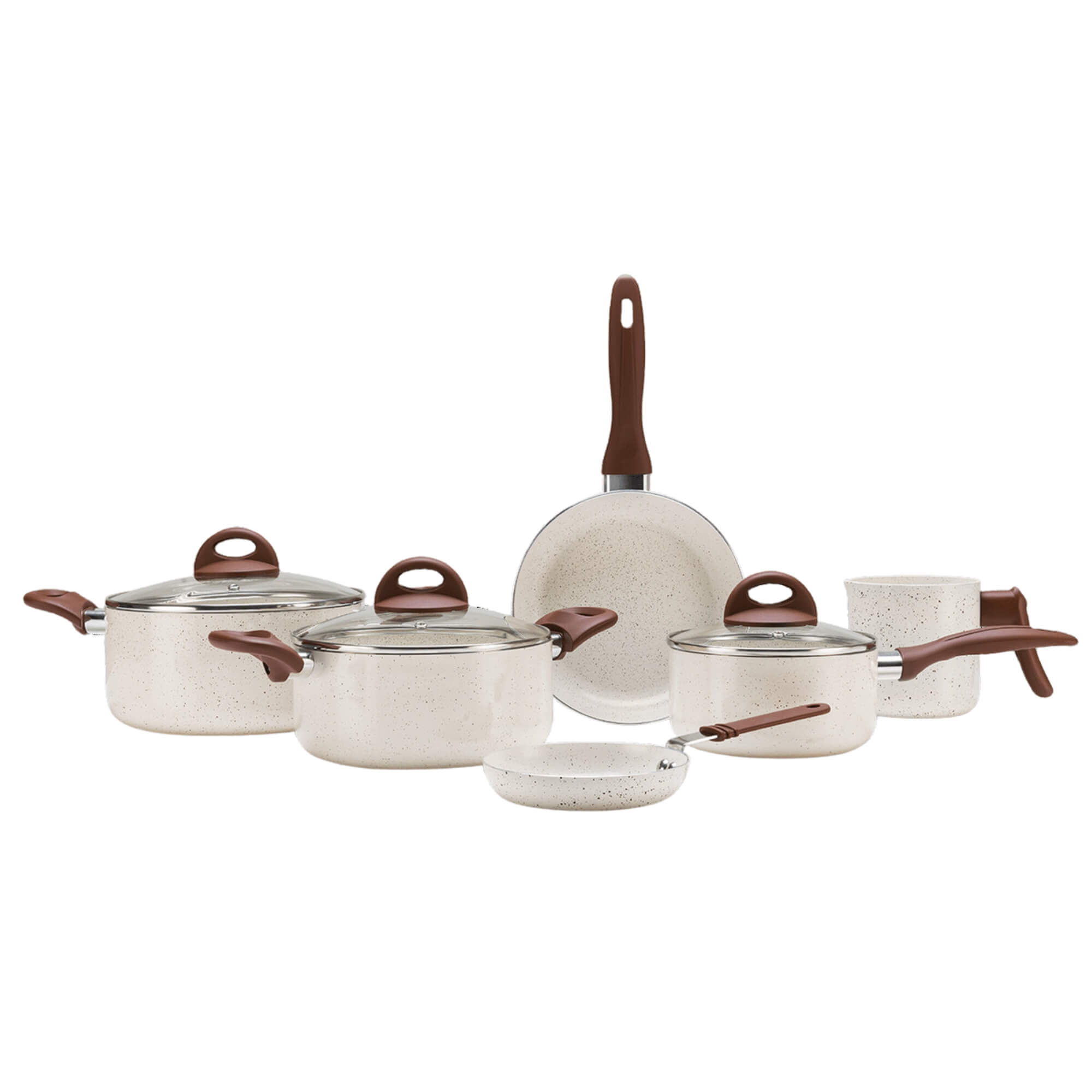 Conjunto de Panelas Antiaderente Ceramic Life Smart Plus Vanilla 6 Peças Brinox - 4791/102 (N/A)