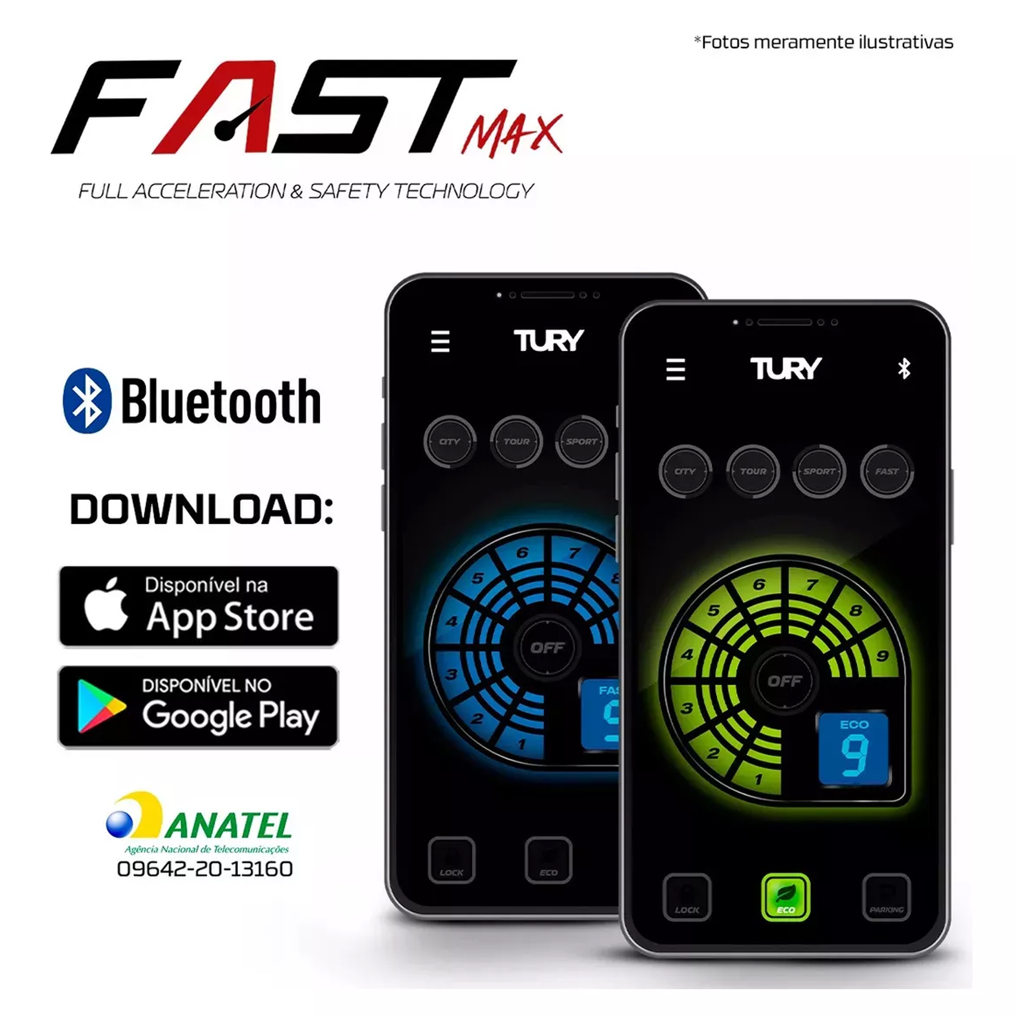 Módulo Variador Avanço Aceleração Eletrônico Touch Conferir Carros Compat. Tury - FAST MAX 5.0H