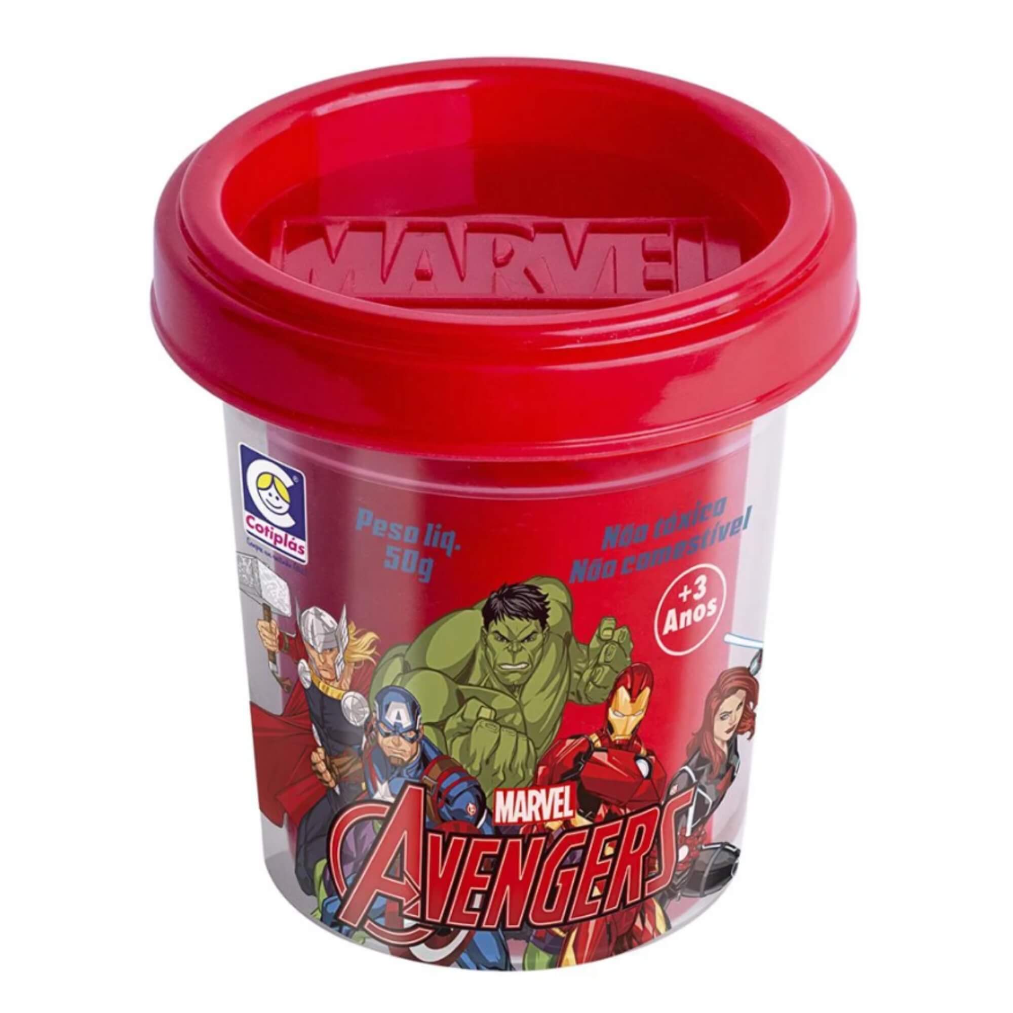Brinquedo Infantil Kit de Massinhas com Plaquinhas dos Avengers Vingadores Cotiplás - 2699