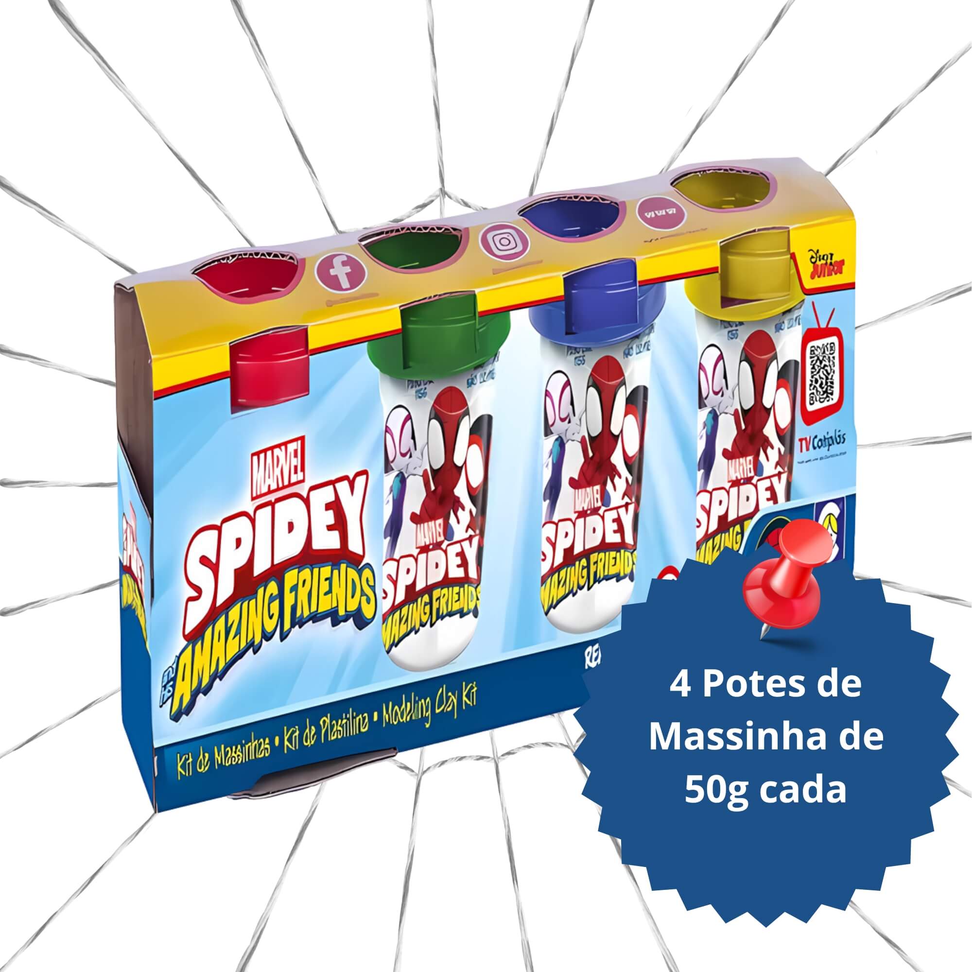 Brinquedo Infantil Kit Massinhas Spidey Amigos Marvel Cotiplas - 2740