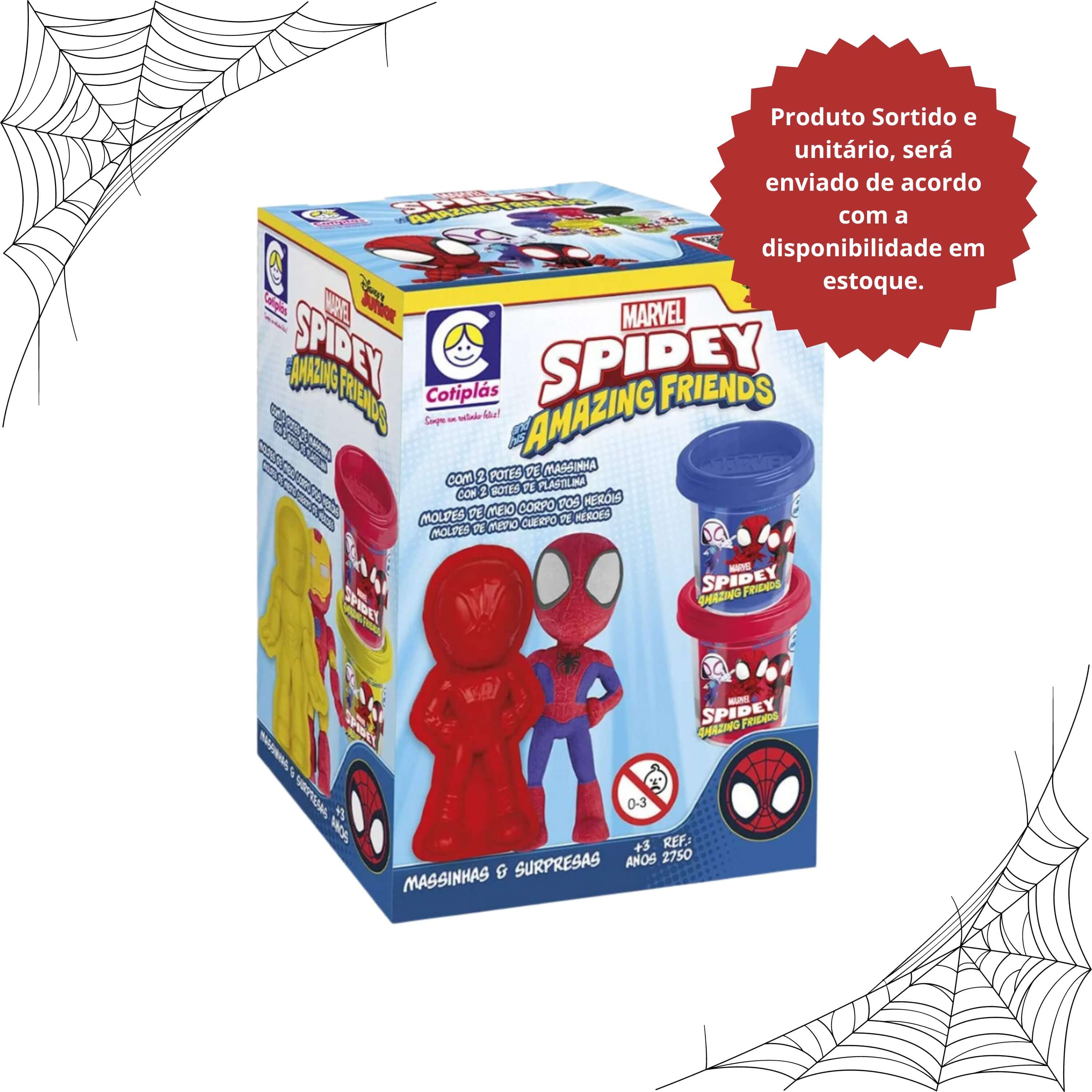Brinquedo Infantil Massinha Spidey Amigos Marvel Sortido e Unitário Cotiplas - 2750