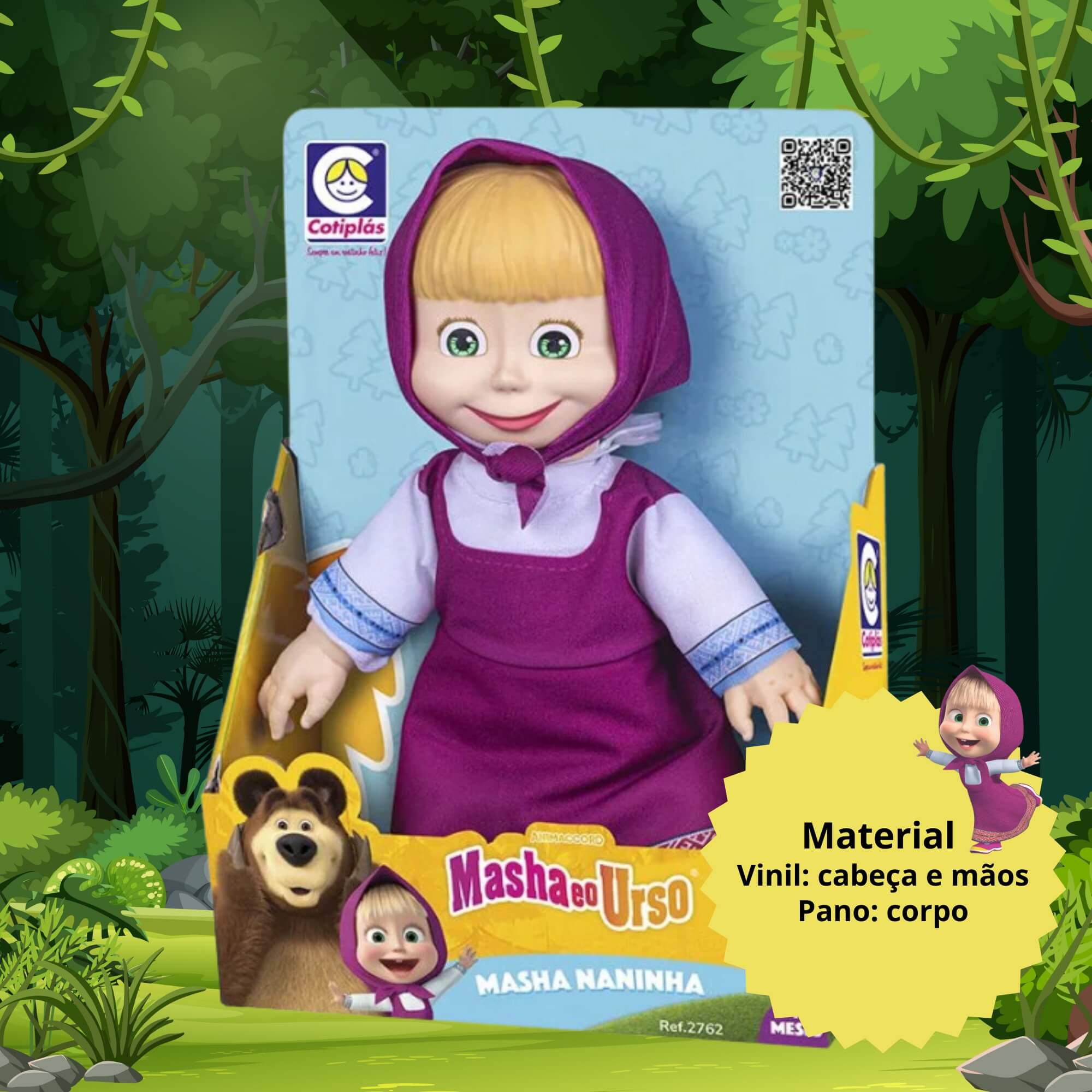 Boneca Masha Naninha de Pano Masha e o Urso Cotiplás - 2762