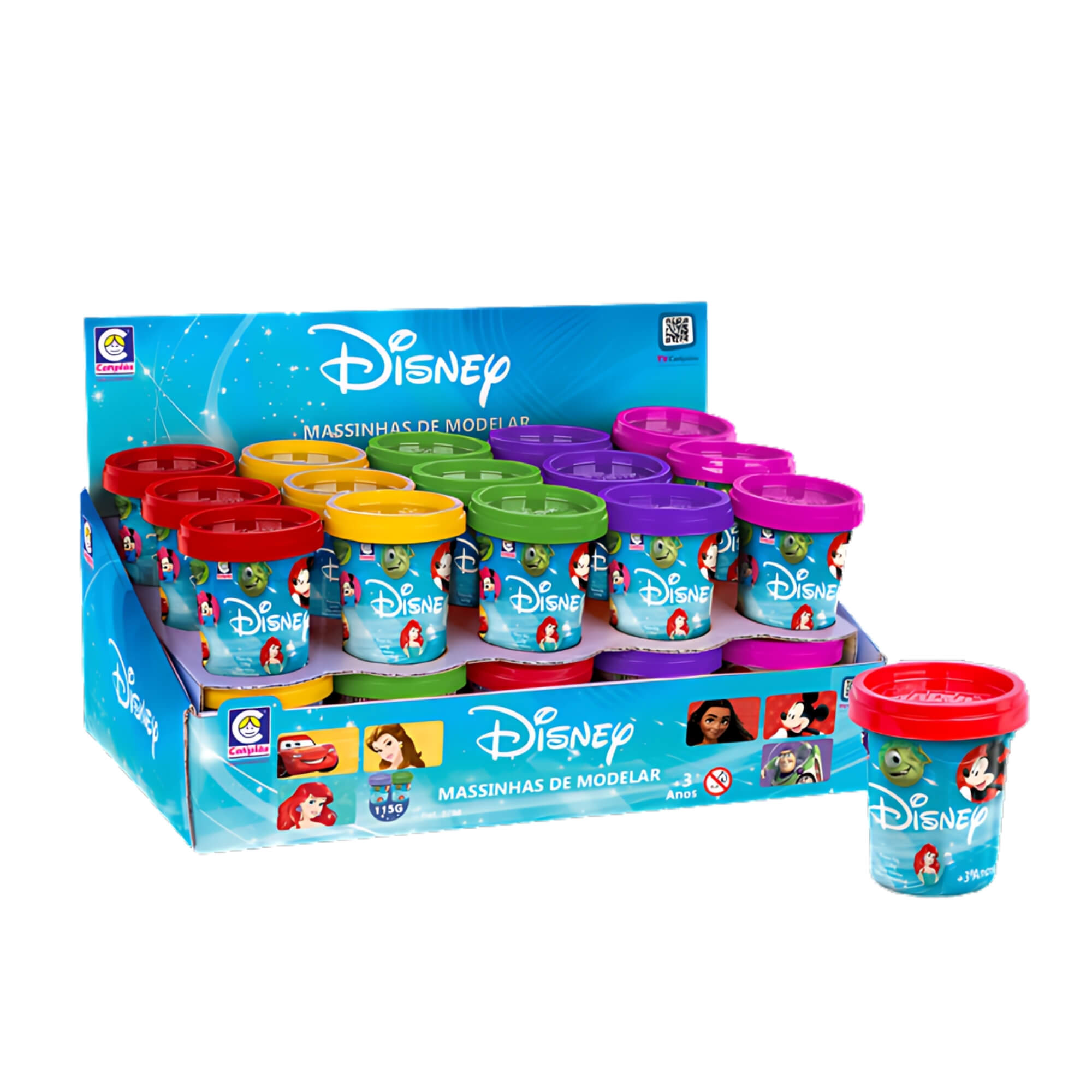 Brinquedo Infantil Massinha de Modelar Disney 115g Sortida e Unitária Cotiplás - 2768