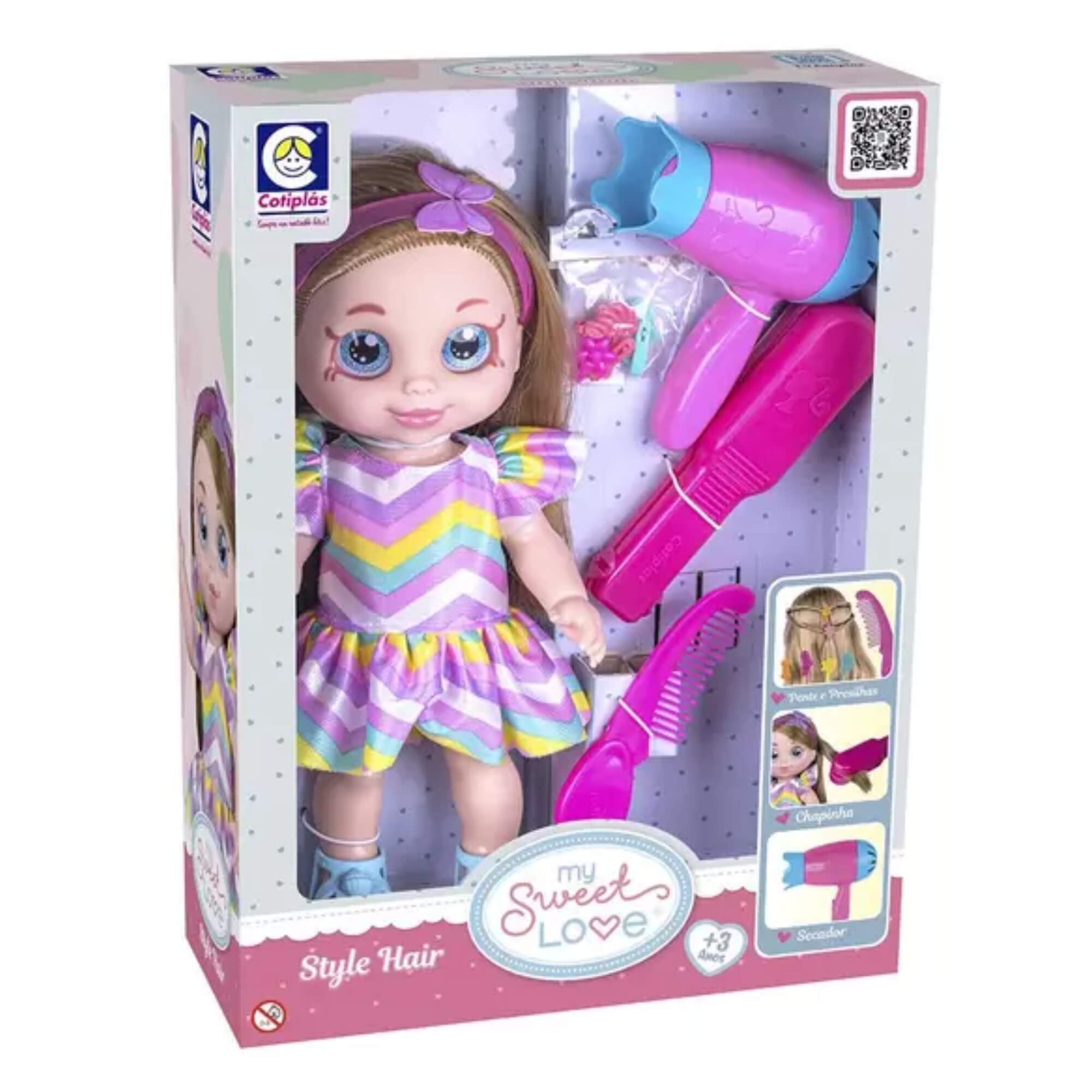 Boneca Infantil My Sweet Love Style Hair Cotiplas - 2772