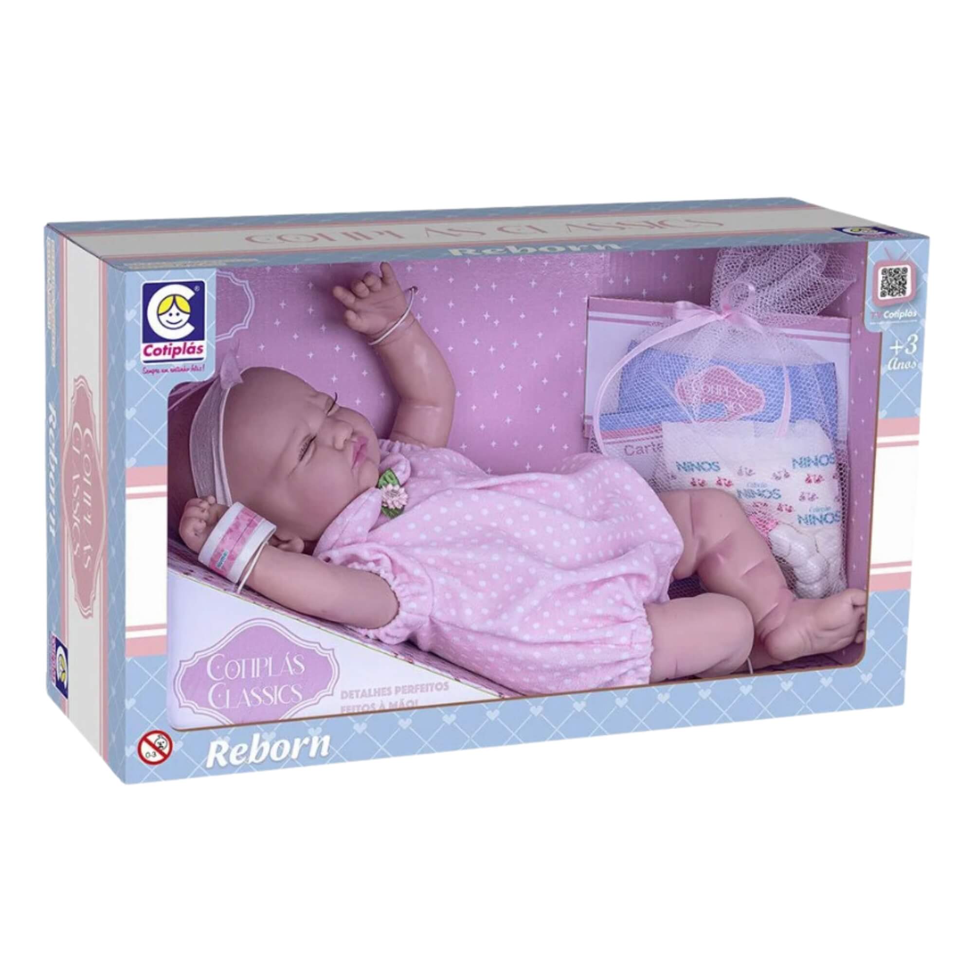 Boneca Bebê Reborn Classics Menina Cotiplás - 2773