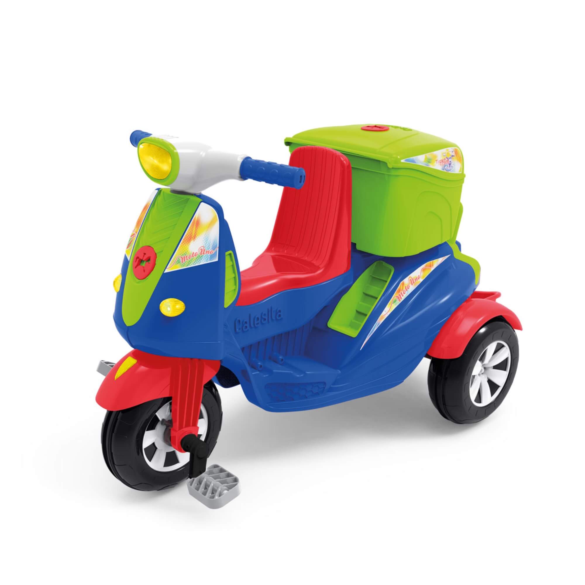 Triciclo Infantil Moto Uno 2 em 1 com Capacete de Brinquedo Calesita - 1035