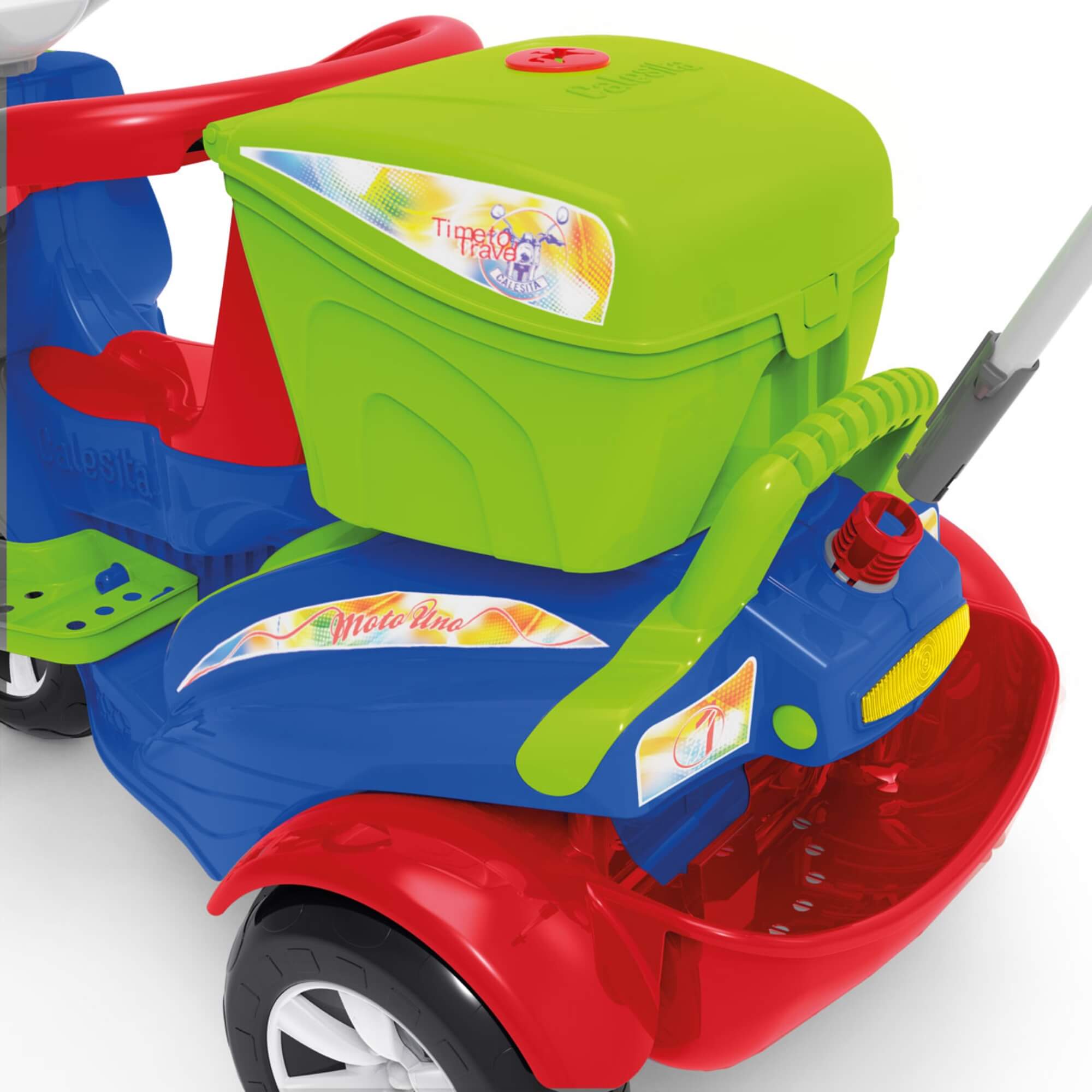 Triciclo Infantil Moto Uno 2 em 1 com Capacete de Brinquedo Calesita - 1035