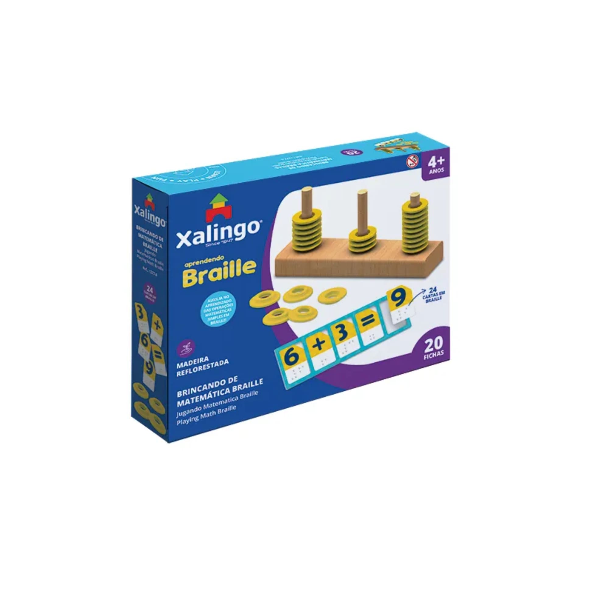 Brinquedo Educativo Brincando de Matemática Braille 6 Peças Xalingo - 12776