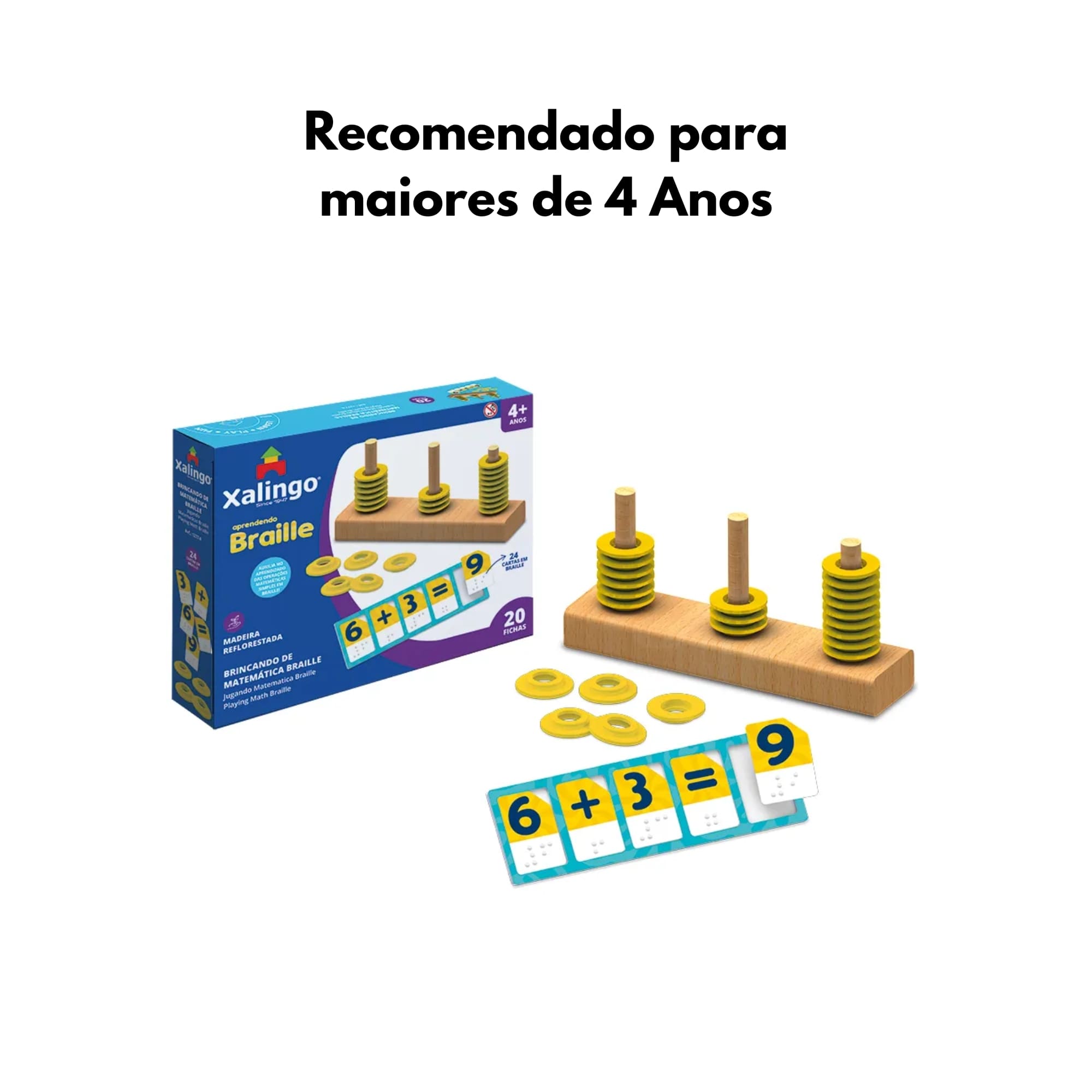 Brinquedo Educativo Brincando de Matemática Braille 6 Peças Xalingo - 12776