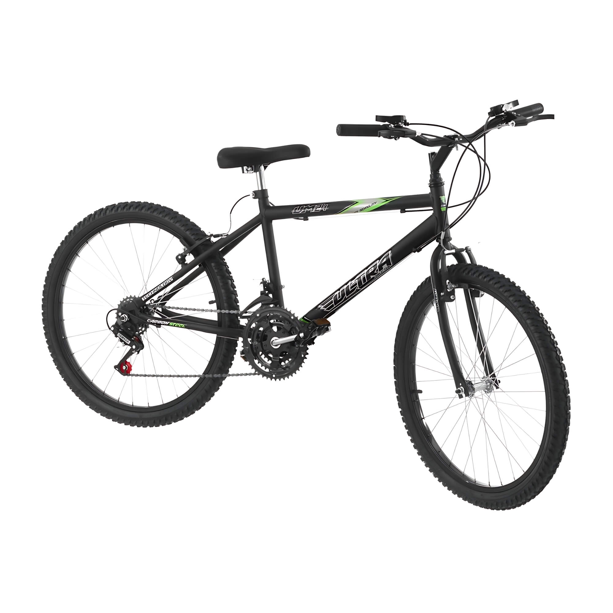 Bicicleta Ultra Bikes Aro 24 18 Marchas Preto Fosco Pro Tork - BM24-01PTF